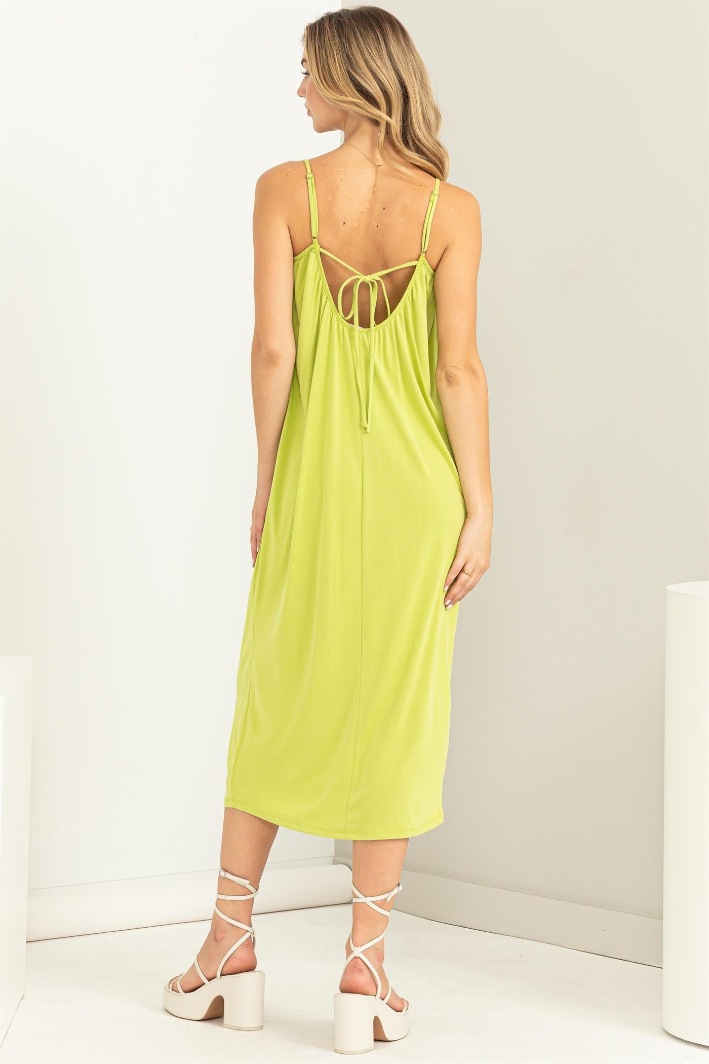 Wholesale Extra Love Tie-Back Midi Dress Dresses DZ22G696 ALGAE DOUBLE ZERO