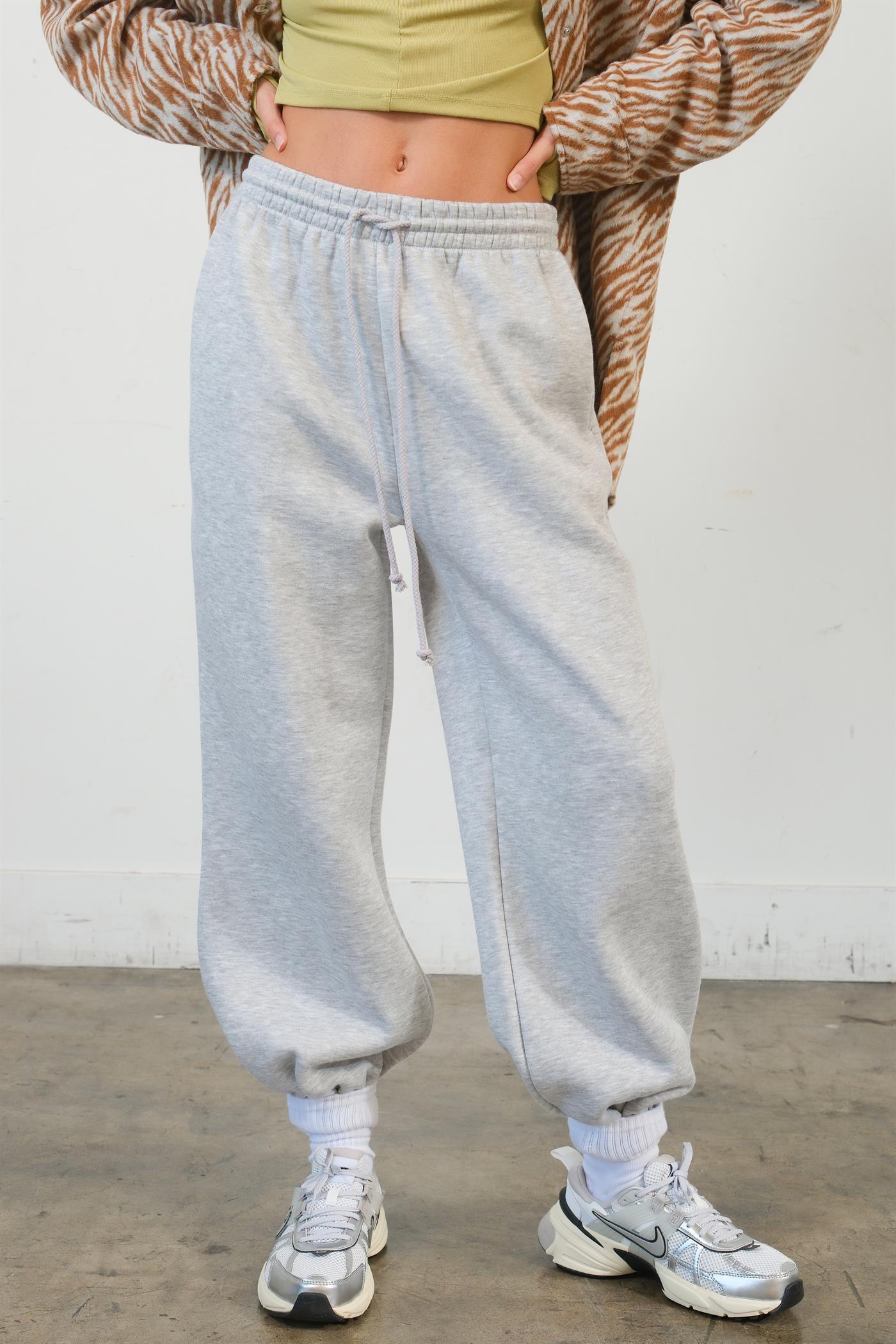 Wholesale Washed French Terry Jogger Pants Pants HF24E984 H.GREY HYFVE