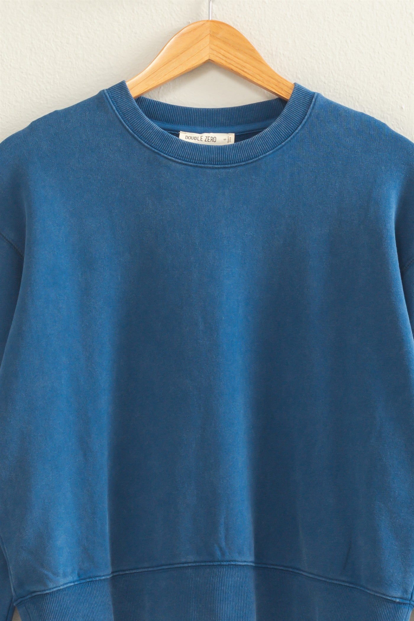 Wholesale Acid Wash Crew Neck Sweatshirt Sweatshirts DZ26E082 NAVY DOUBLE ZERO