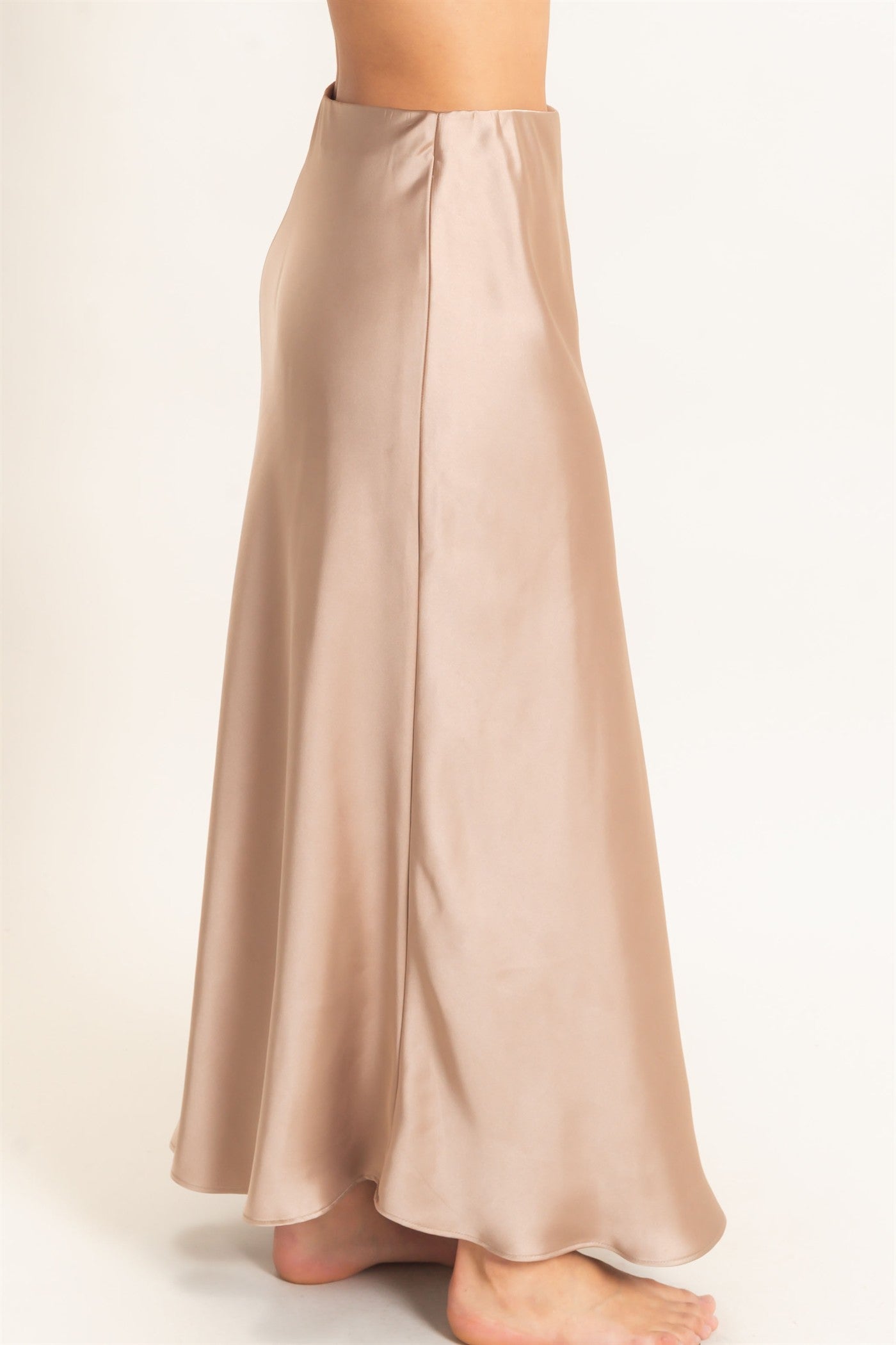 Wholesale Satin Maxi Skirt Skirts DZ26C970 DARK TAUPE DOUBLE ZERO