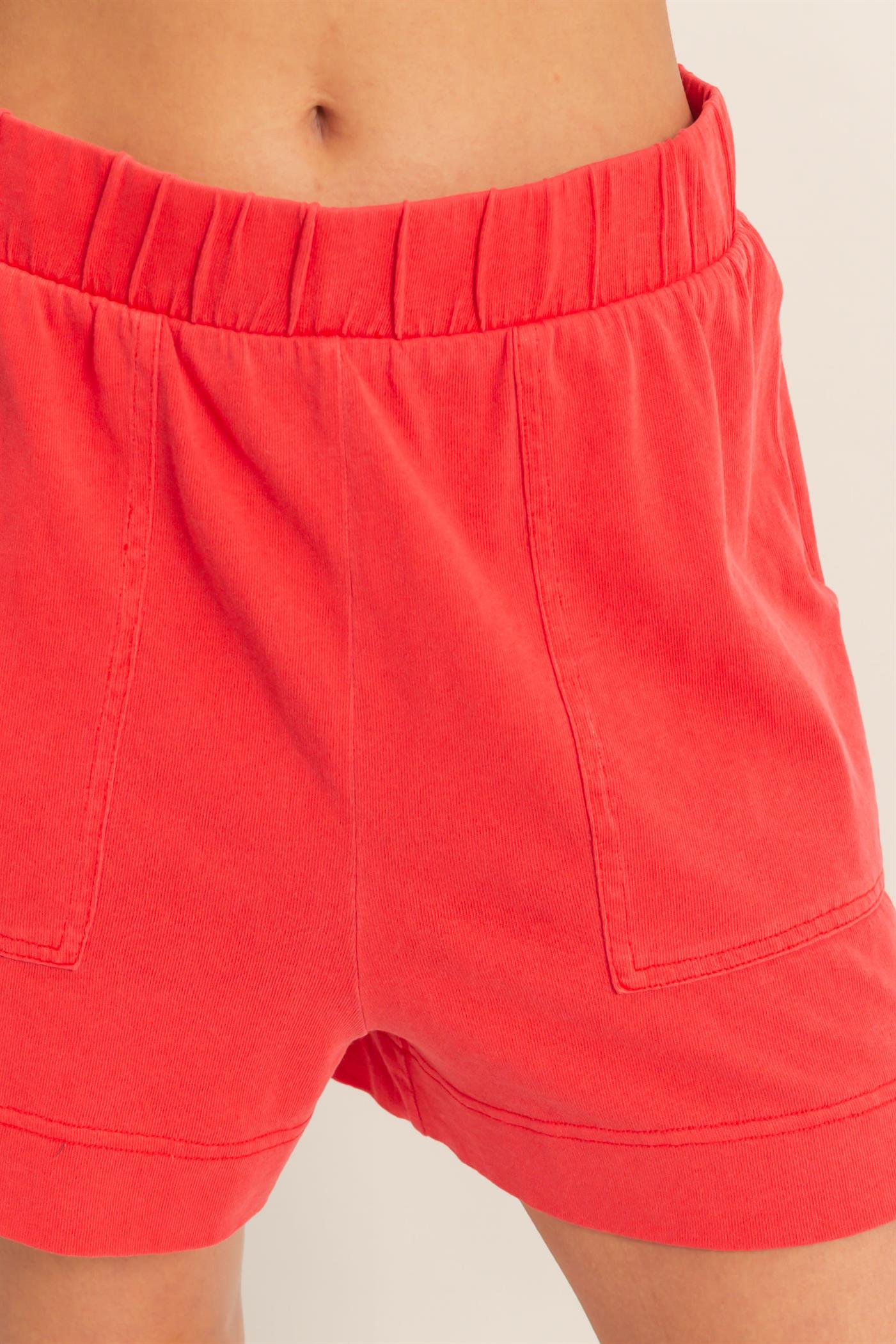 Wholesale Sleeveless Round Neck Top & Shorts Set Clothing DZ26C730-SET RED DOUBLE ZERO