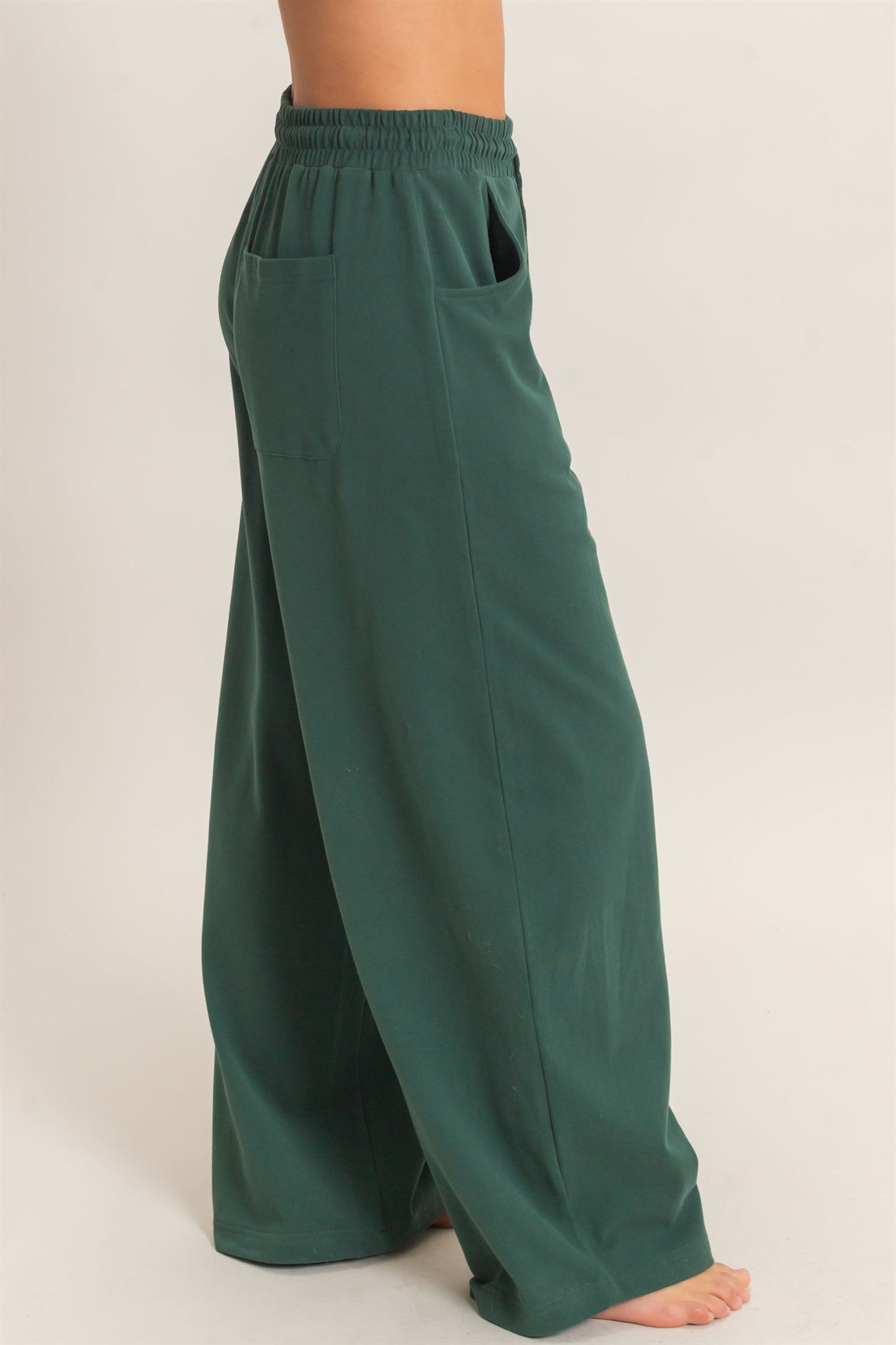 Wholesale Washed Barrel Sweatpants Pants DZ26E379 DARK GREEN DOUBLE ZERO