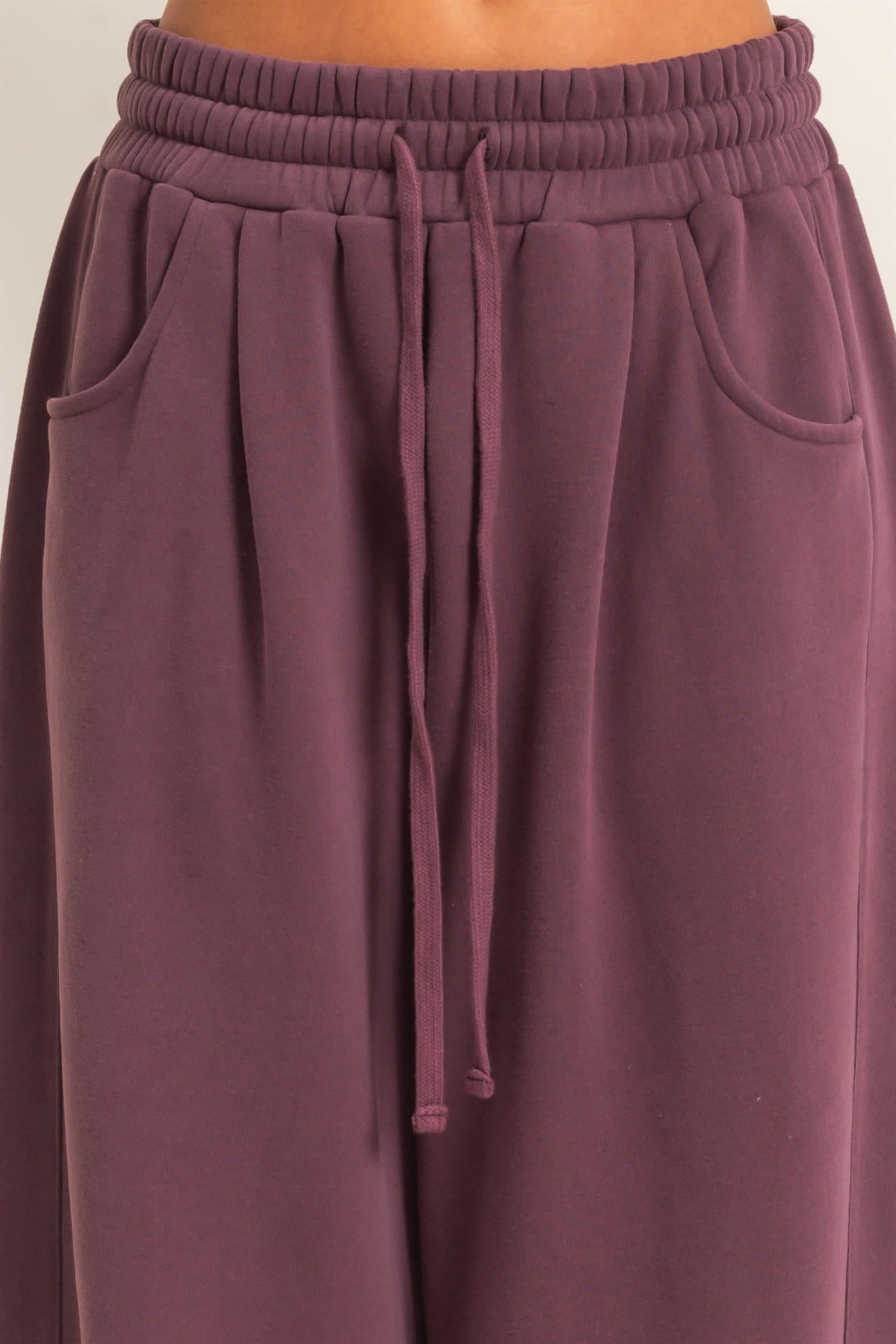 Wholesale Drawstring Waist Barrel Sweatpants Pants DZ26E290 COCOA DOUBLE ZERO