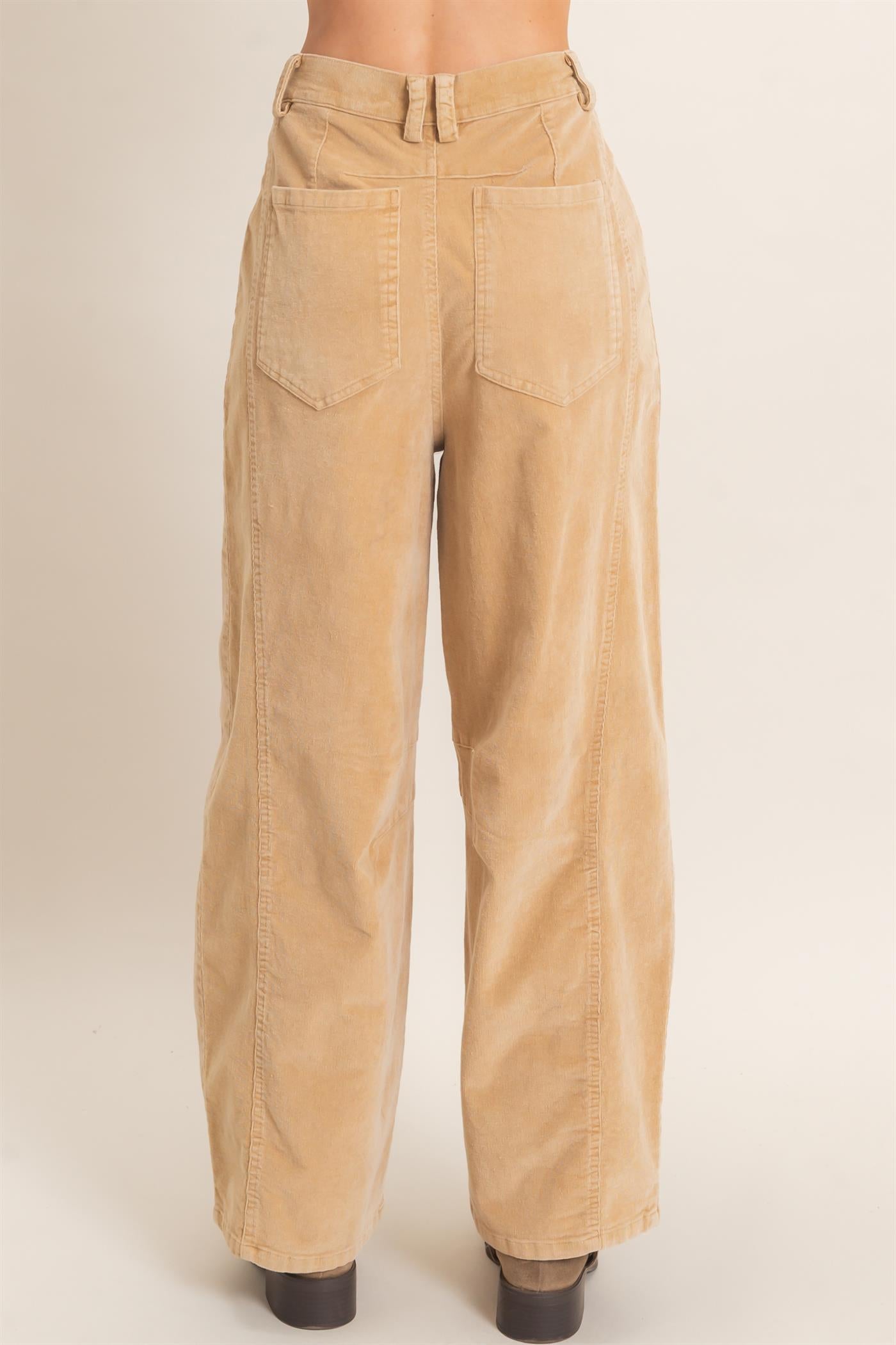 Wholesale Mineral Wash Wide-Leg Pants Pants HF26F238 TAUPE HYFVE