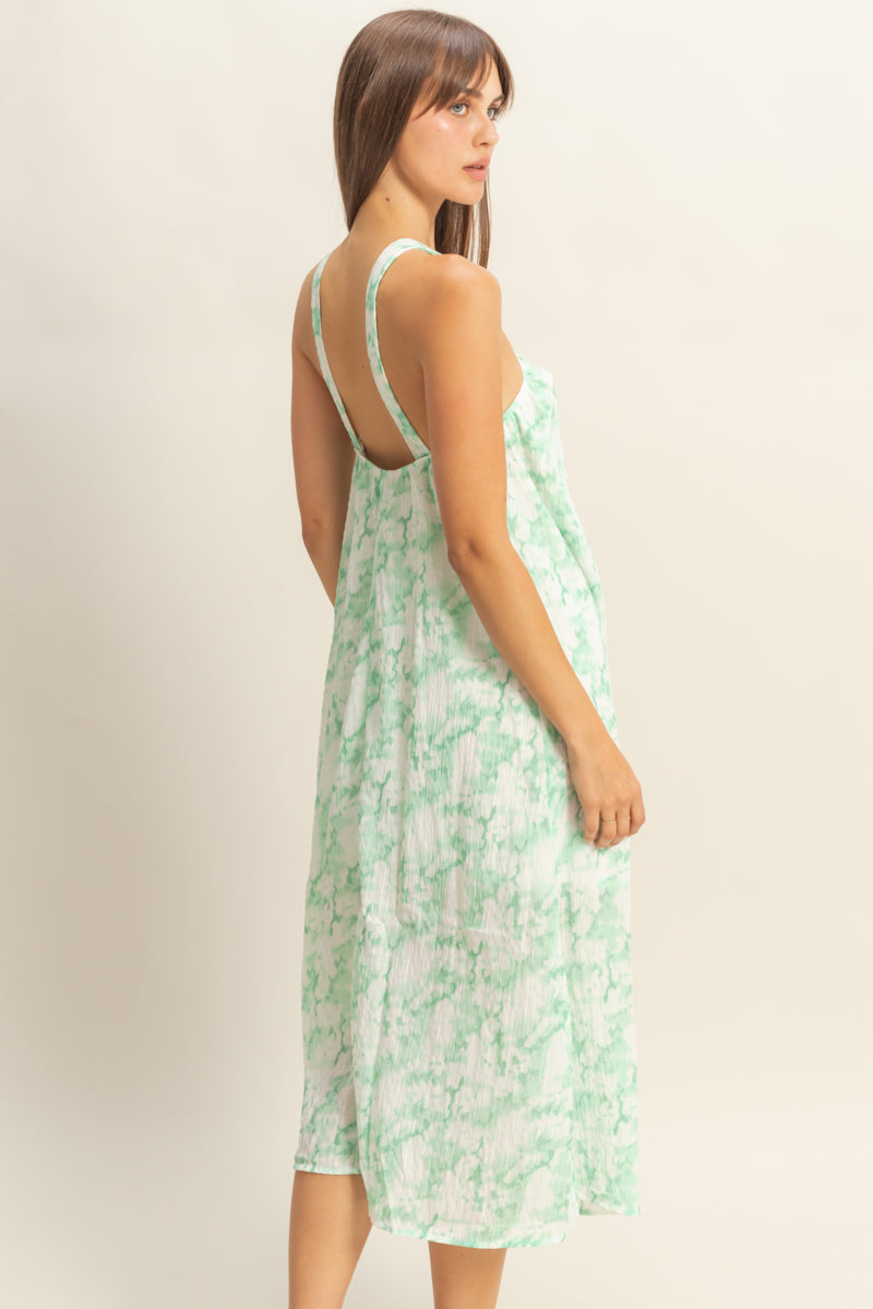 Wholesale Halter Cross Neck Backless Maxi Dress Dresses HF22E496 MINT HYFVE