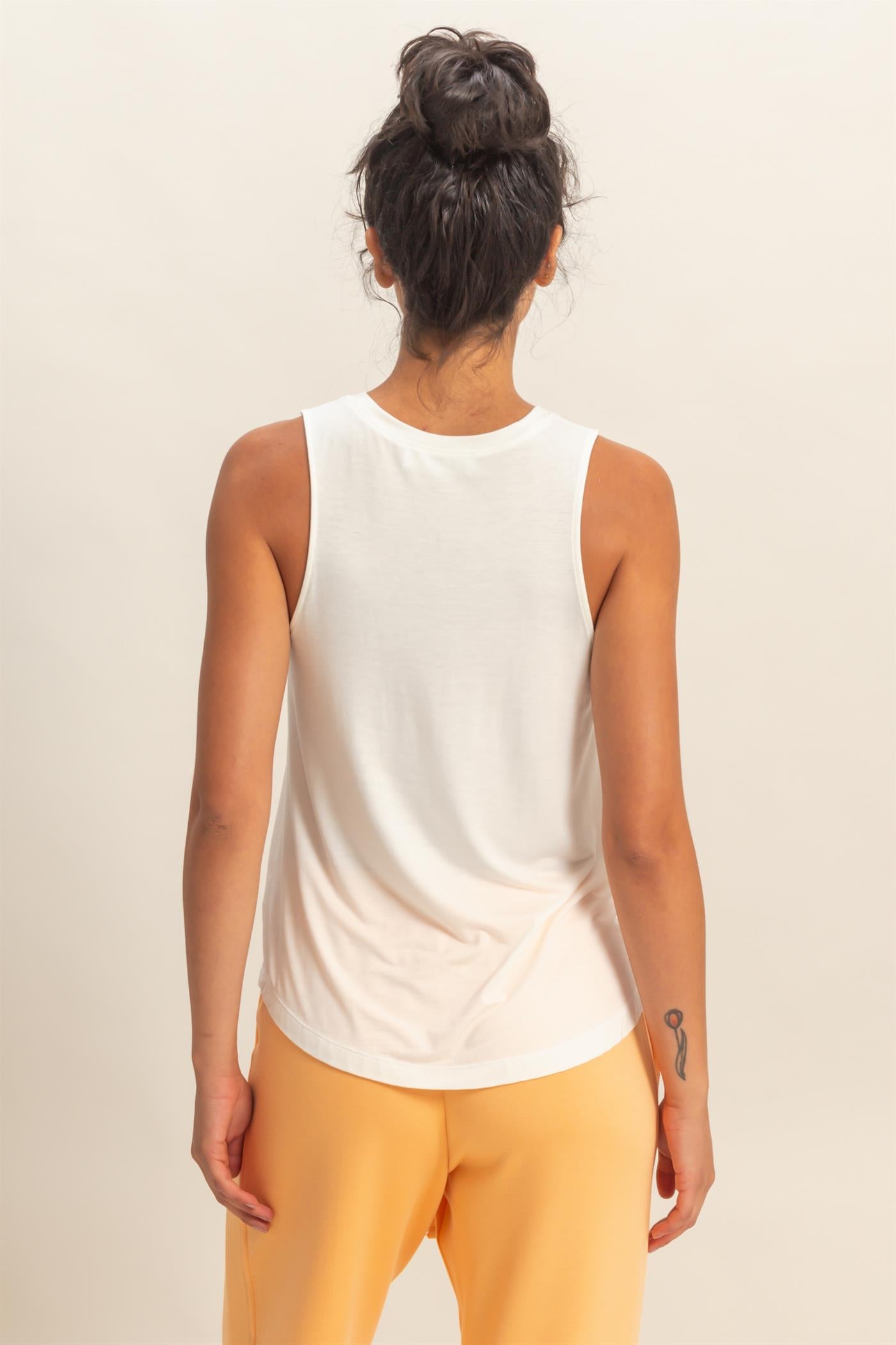 Wholesale Crew Neck Rayon Tank Top Tank Tops DZ26A332 OFF WHITE DOUBLE ZERO