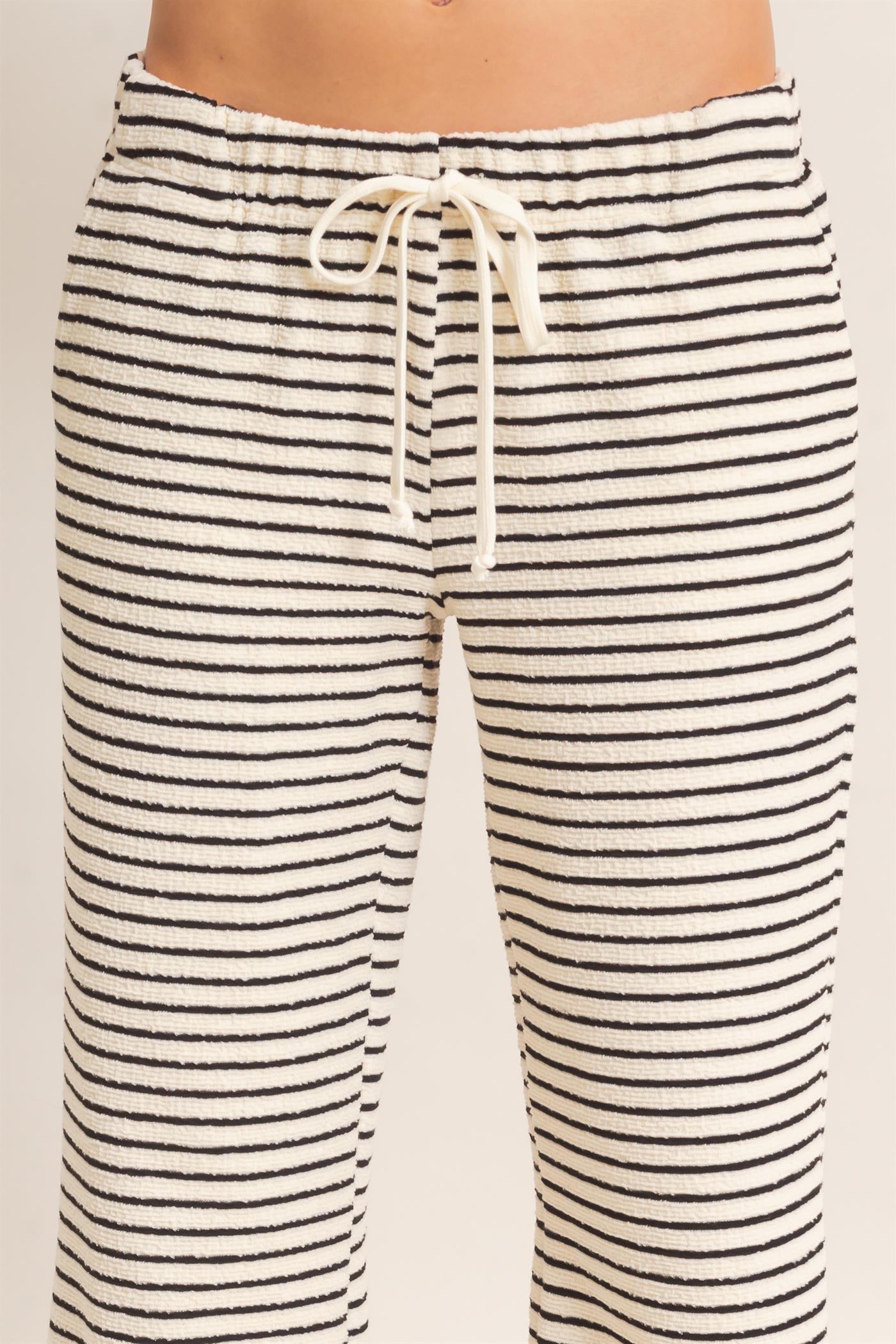 Wholesale Striped Wide Leg Pants Pants HF27A424 CREAM HYFVE