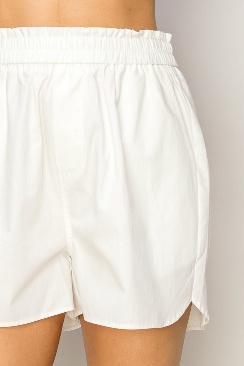 Wholesale Poplin High Waist Shorts Shorts DZ24A298 OFF WHITE DOUBLE ZERO