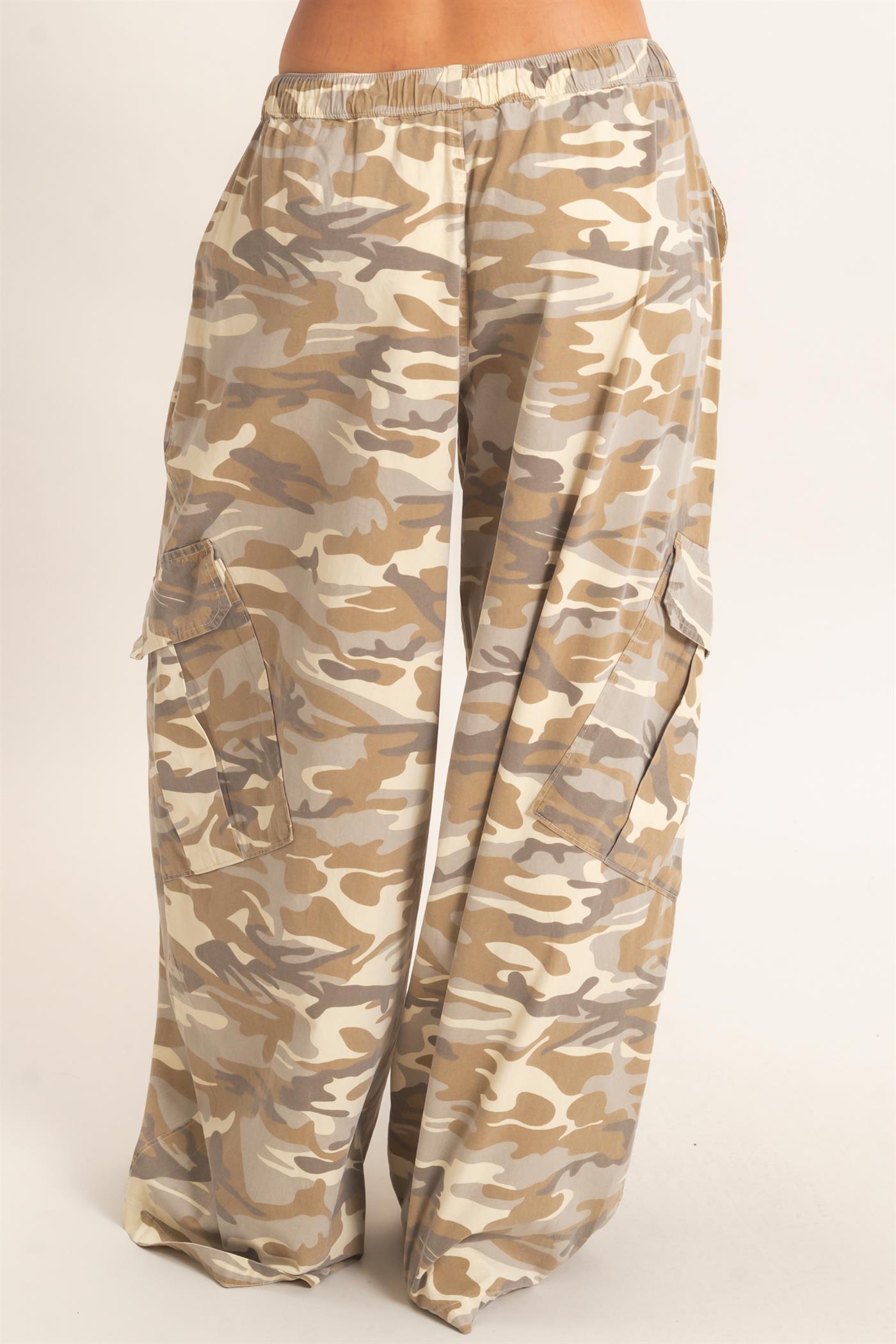 Wholesale Camouflage Cargo Pocket Pants Pants DZ26C891 STONE DOUBLE ZERO