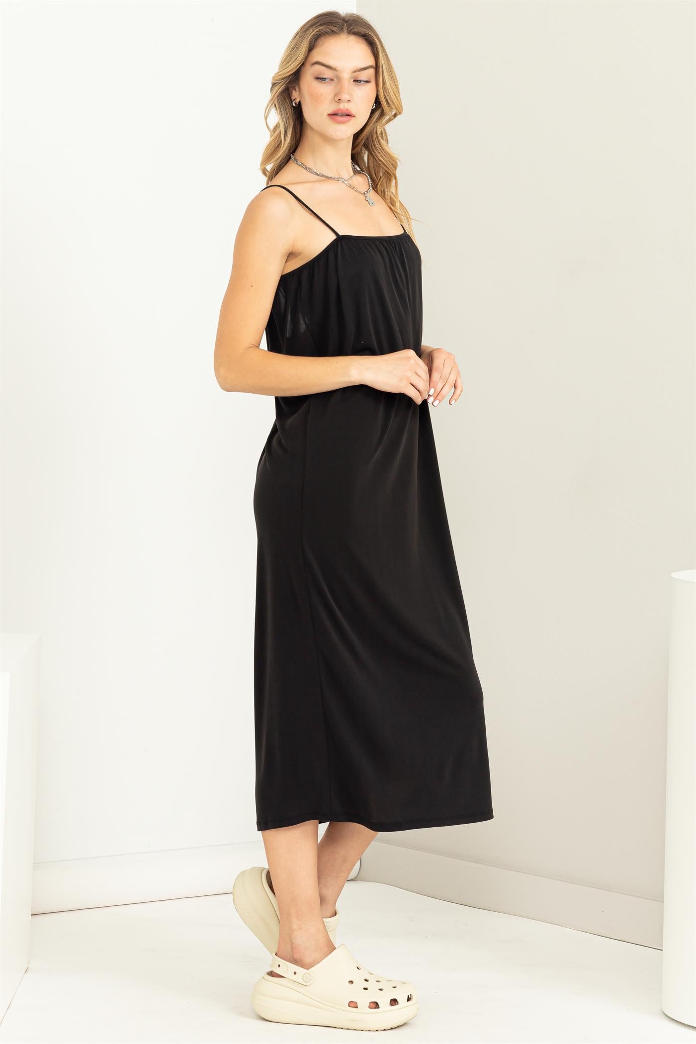 Wholesale Extra Love Tie-Back Midi Dress Dresses DZ22G696 BLACK DOUBLE ZERO