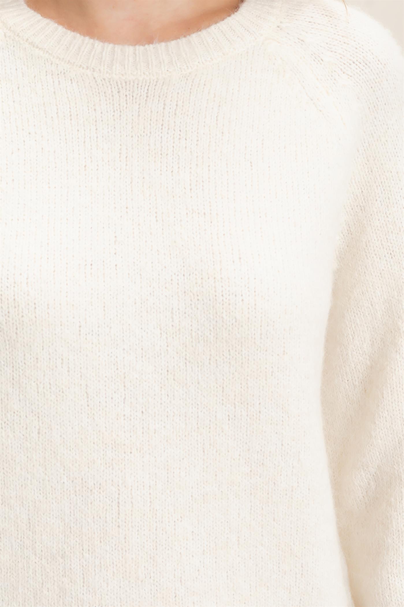 Wholesale Floral Applique Raglan Sleeve Sweater Sweaters HF26E808 CREAM HYFVE