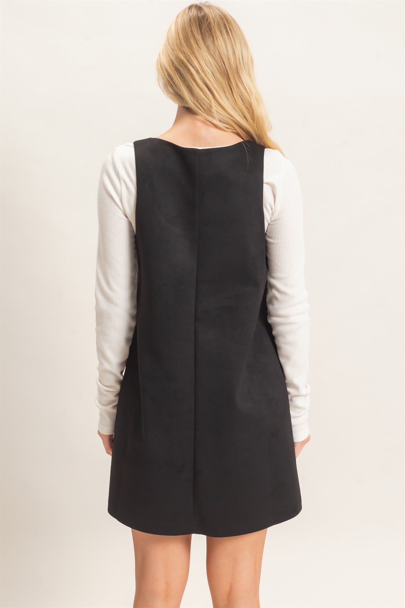 Wholesale Sleeveless Suede Mini Dress Dresses HF26F219 BLACK HYFVE