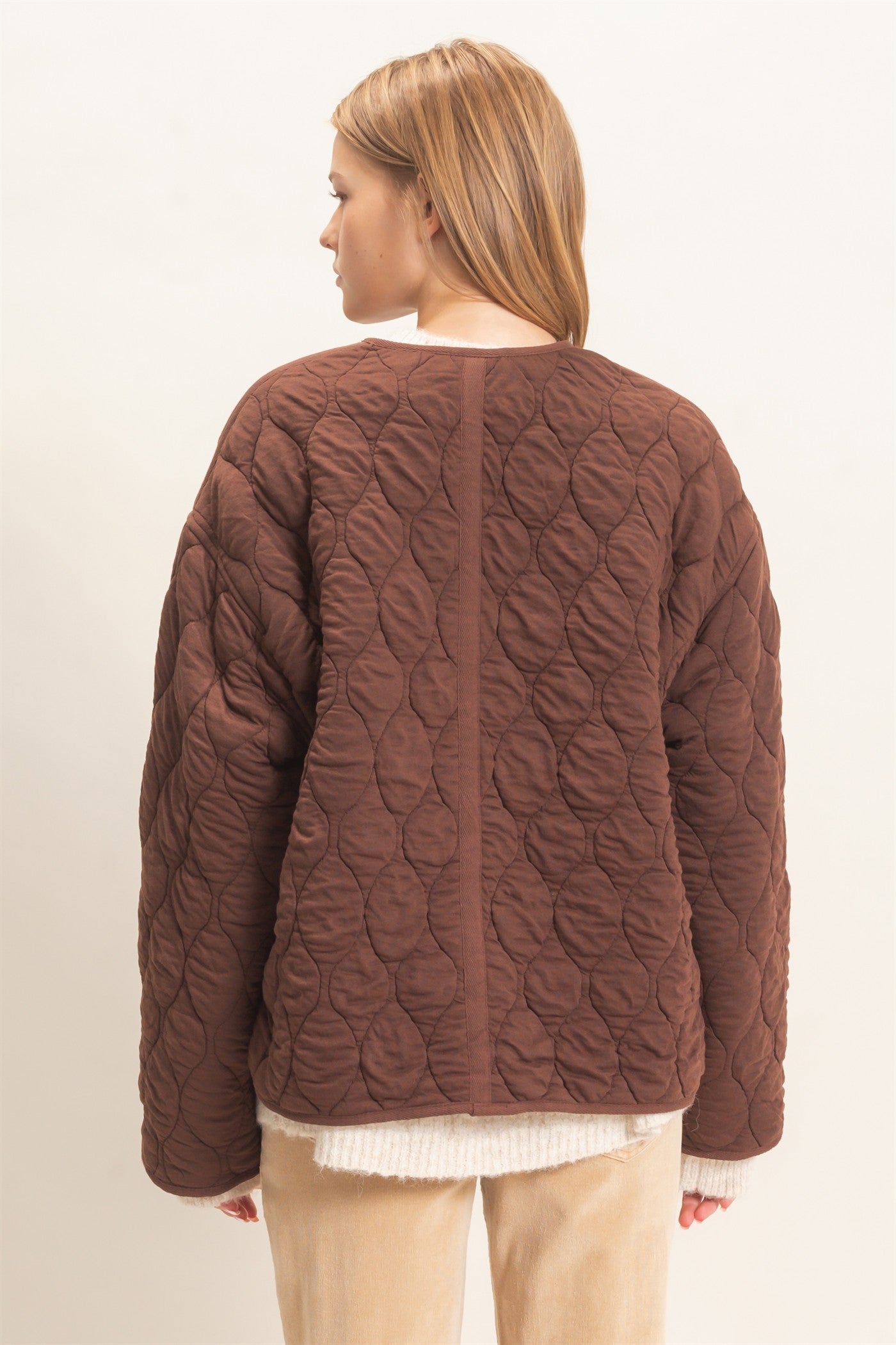 Wholesale Diamond Quilted Jacket Coats & Jackets HF26E370 CHESTNUT HYFVE