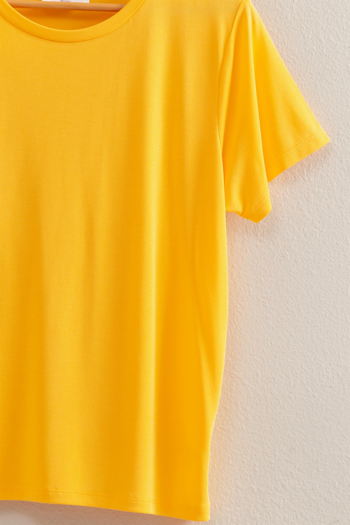 Wholesale Basic Round Neck Short Sleeve T Shirt Clothing Tops DZ25C449 SUNFLOWER HYFVE