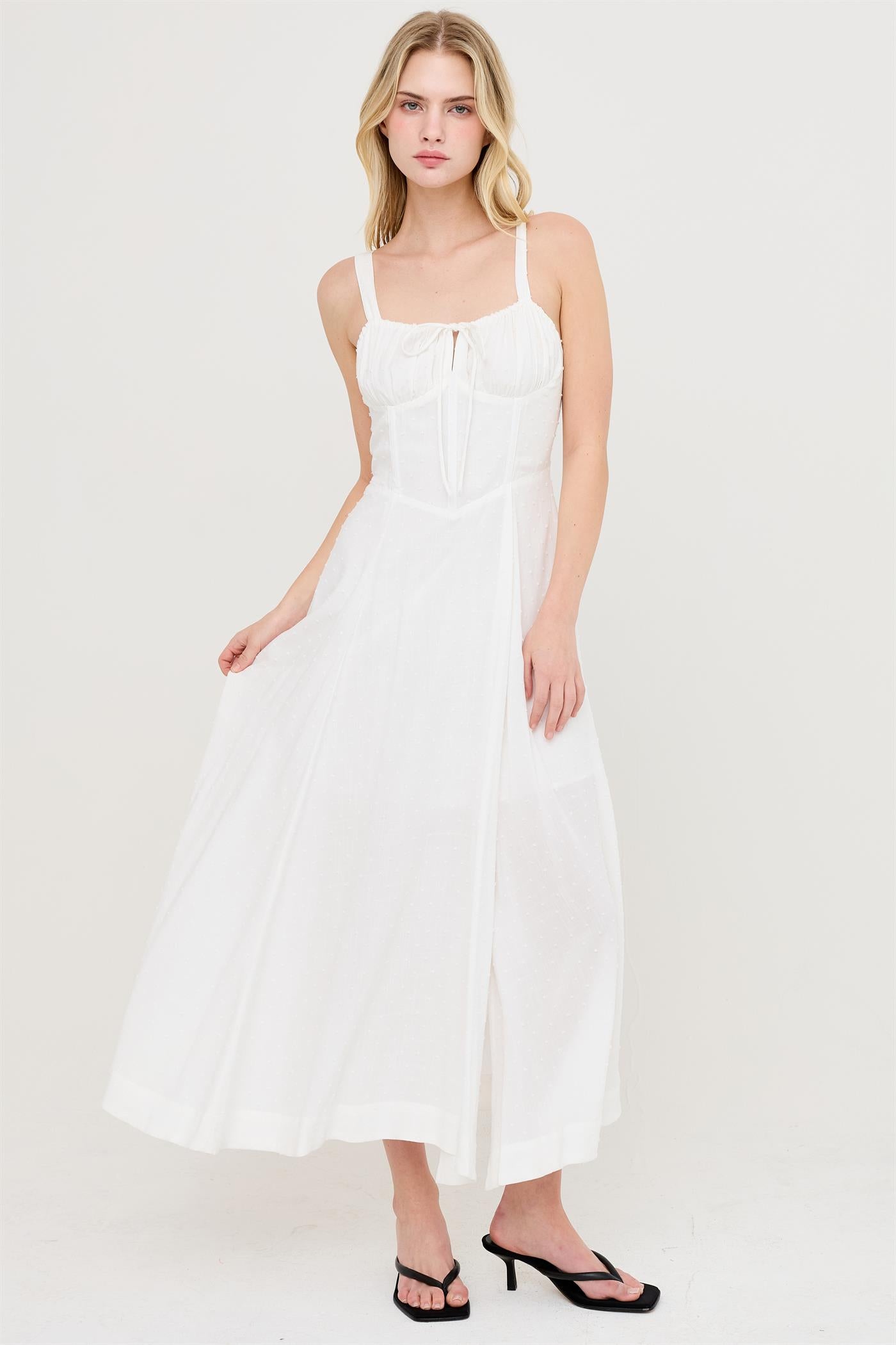 Wholesale Boned Tie-Back Dress Dresses HF25E875 OFF WHITE HYFVE