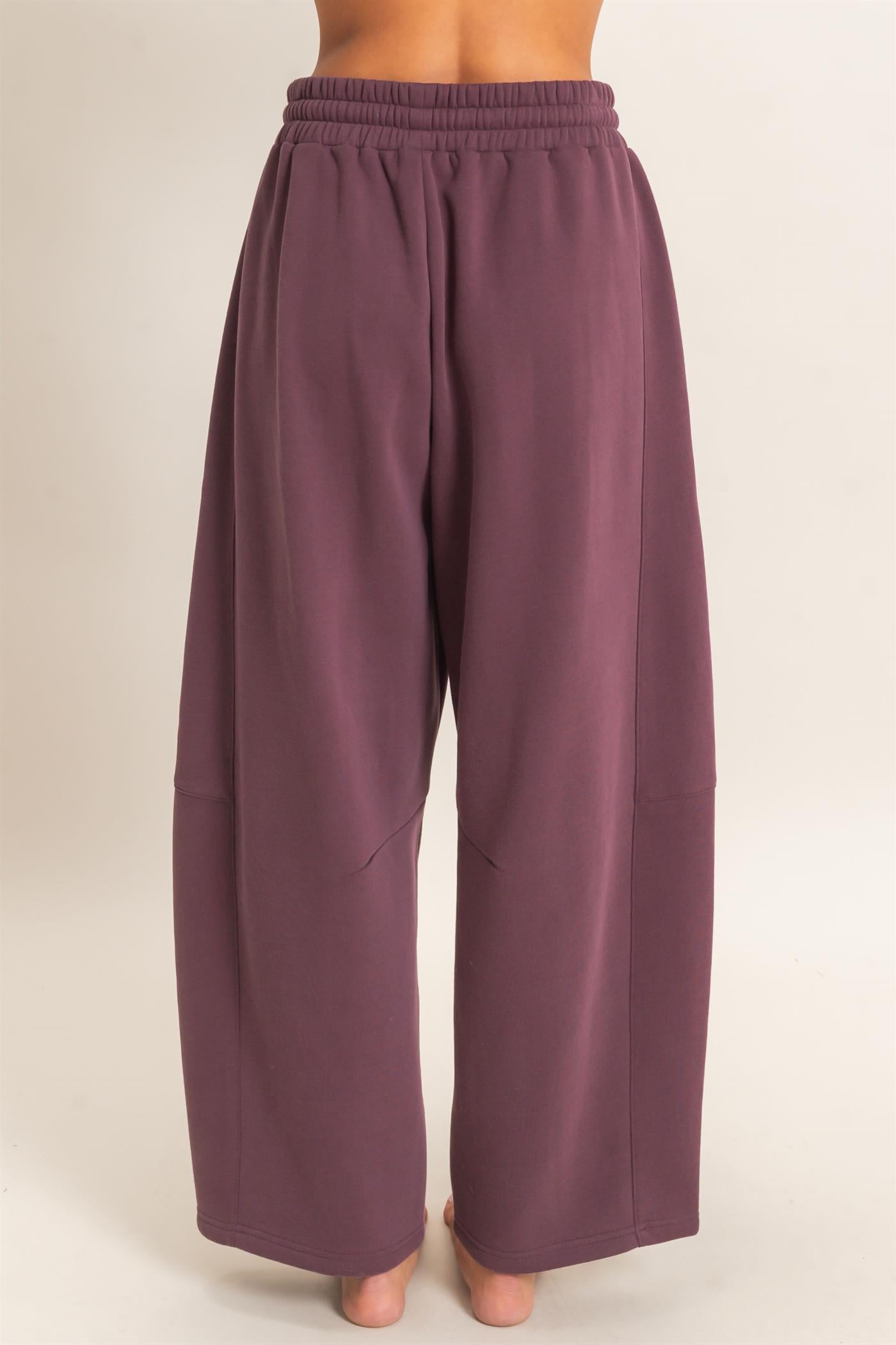 Wholesale Drawstring Waist Barrel Sweatpants Pants DZ26E290 COCOA DOUBLE ZERO