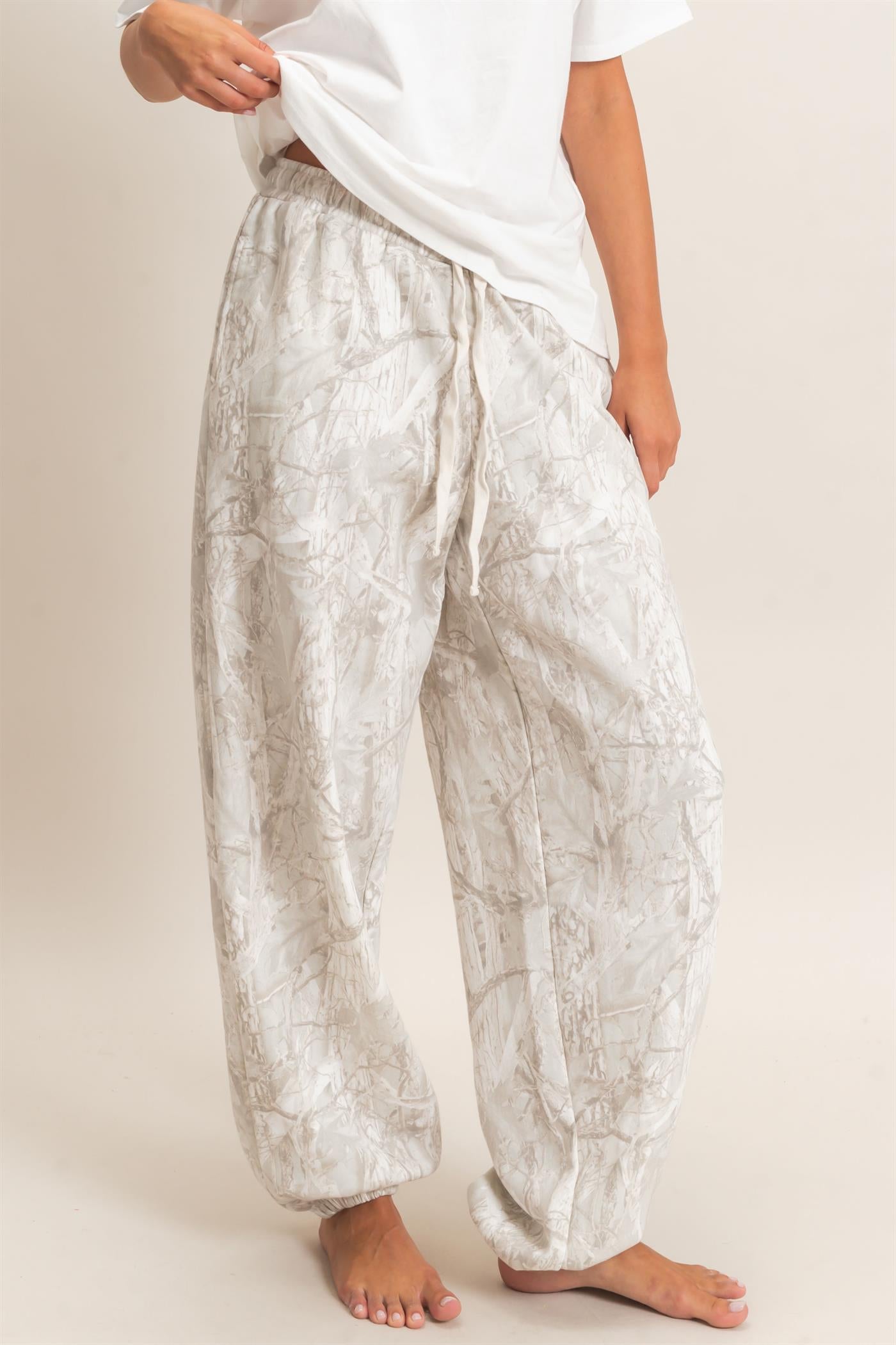 Wholesale Tree Camouflage Print Jogger Pants Pants DZ26E790 GRAY DOUBLE ZERO