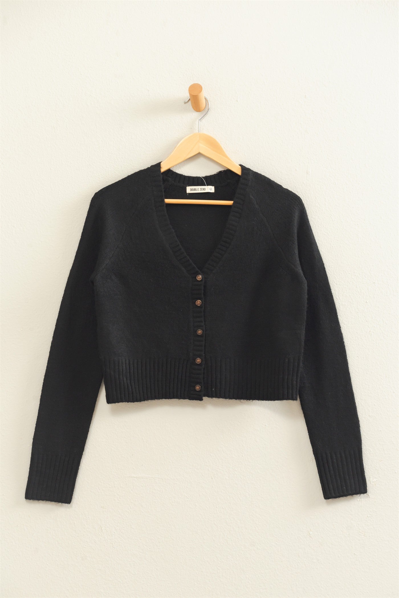 Wholesale V-Neck Cardigan Cardigans DZ26E326 BLACK DOUBLE ZERO