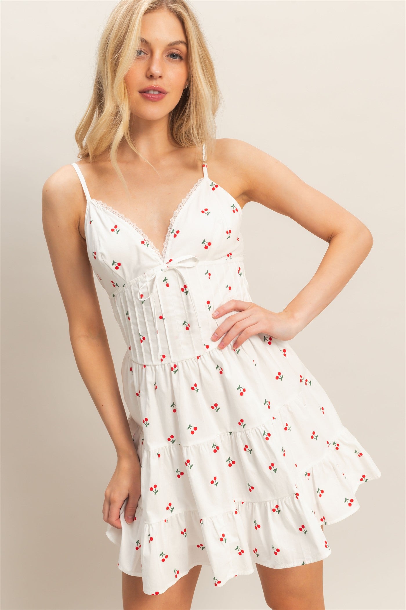 Wholesale Tiered Mini Dress Dresses HF26C008 RED HYFVE