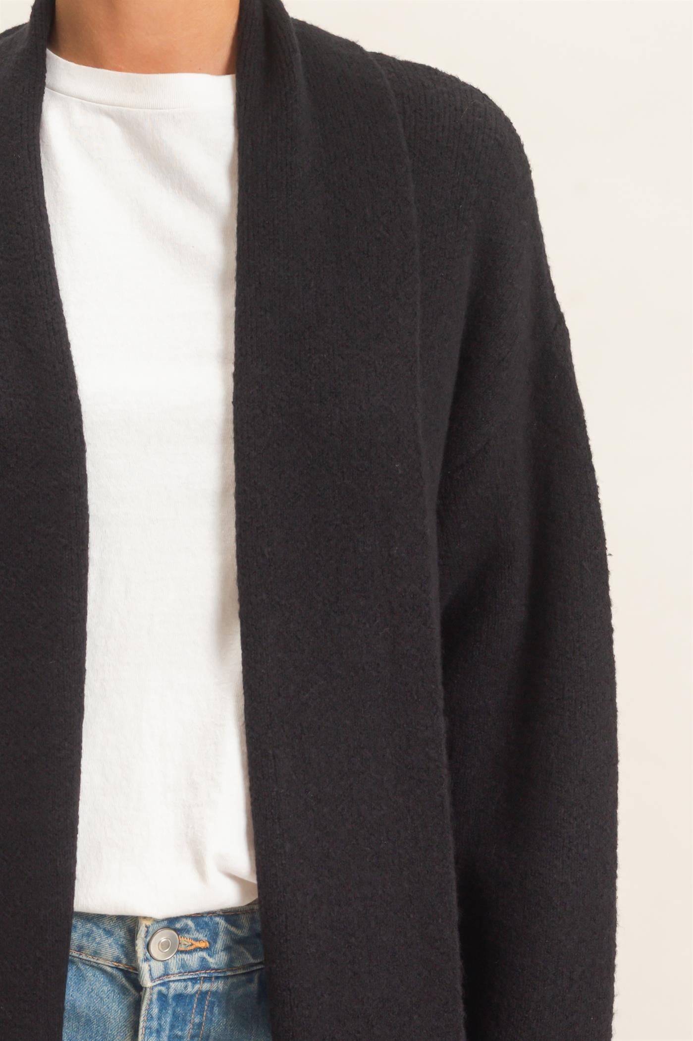 Wholesale Duster Cardigan Sweaters DZ26E267 BLACK DOUBLE ZERO