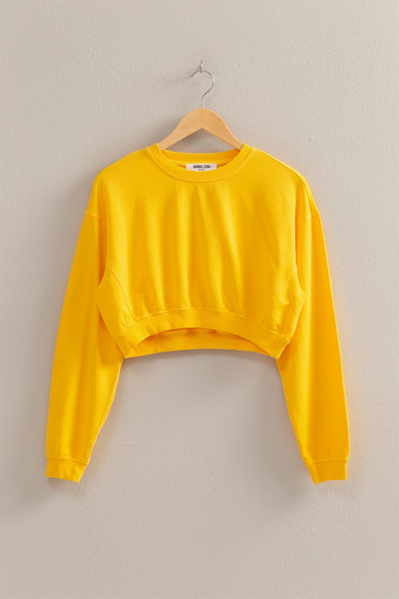 Wholesale Crew Neck Long Sleeve Crop Sweatshirt Sweatshirts DZ25A923 SUNFLOWER DOUBLE ZERO