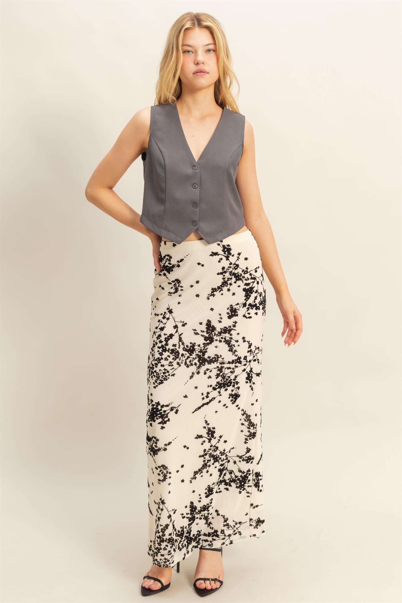 Wholesale Chic Sleeveless Vest Clothing Tops HF25C893 D.GRAY HYFVE