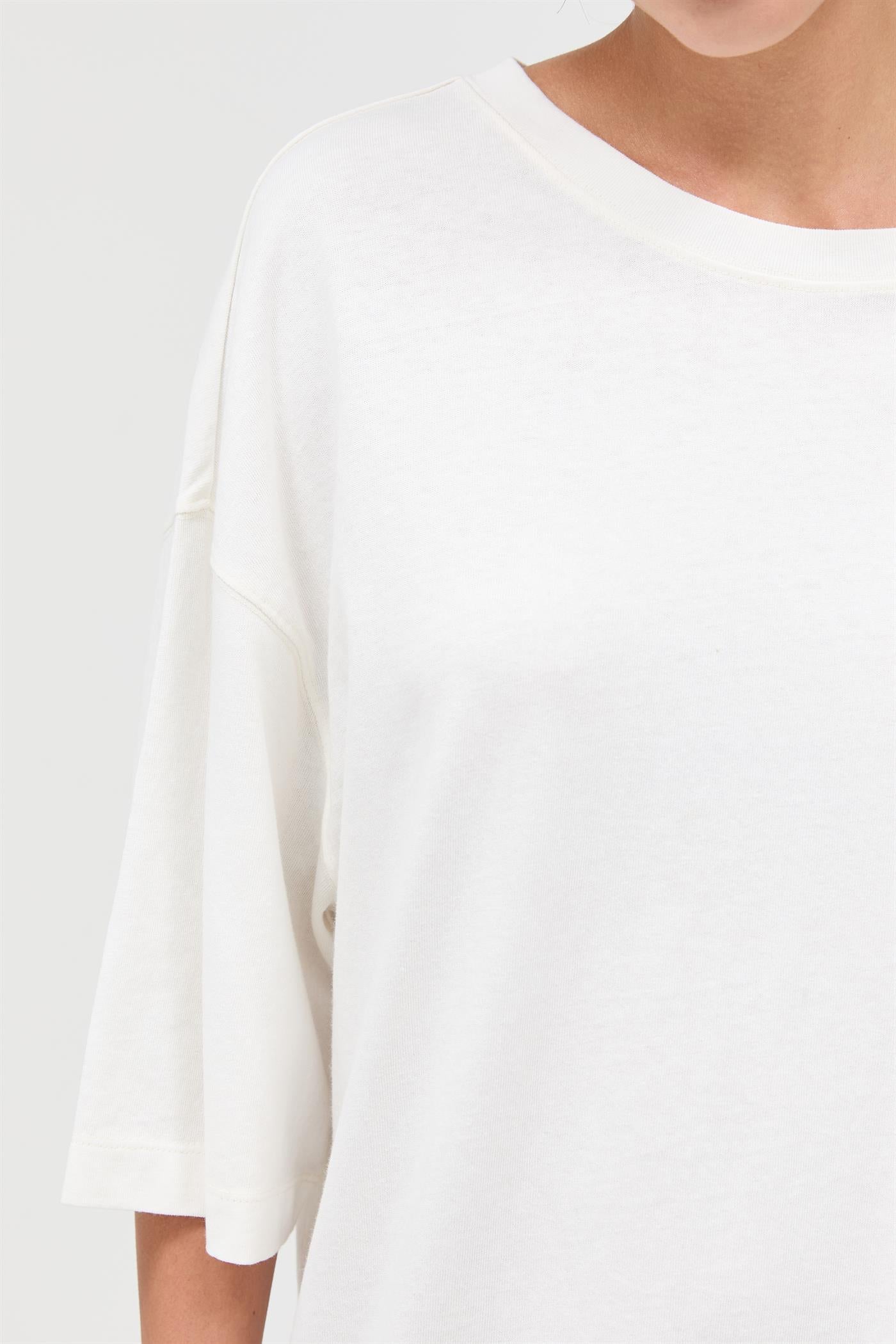 Wholesale Pigment Dye Oversized Half-Sleeve T-Shirt Clothing Tops DZ26A459 OFF WHITE DOUBLE ZERO