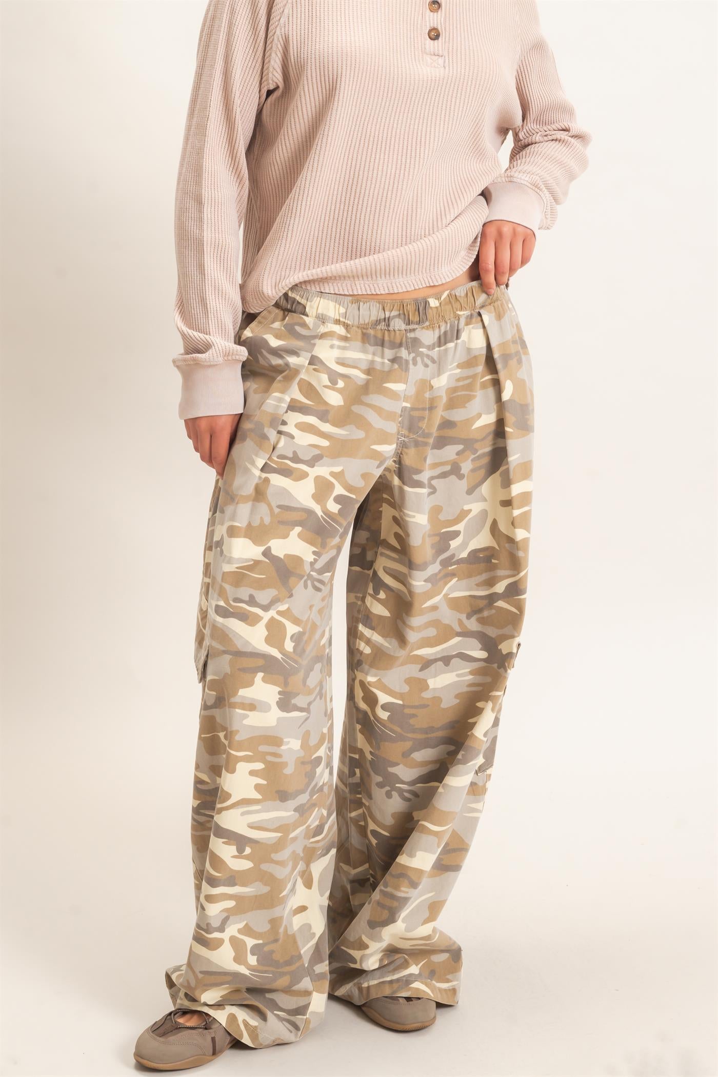 Wholesale Camouflage Cargo Pocket Pants Pants DZ26C891 STONE DOUBLE ZERO