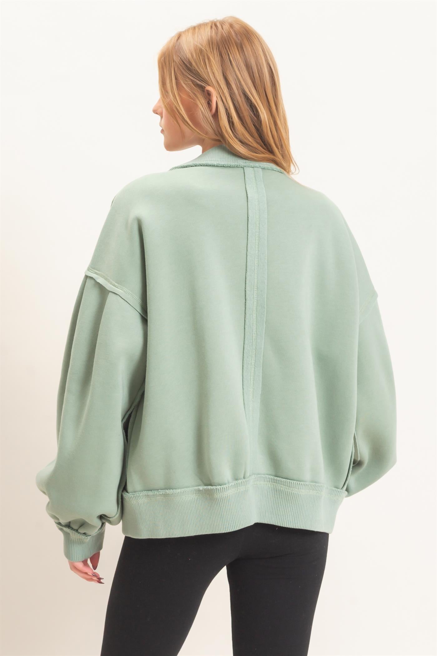 Wholesale Snap Front Jacket Coats & Jackets HF26E003 SAGE HYFVE
