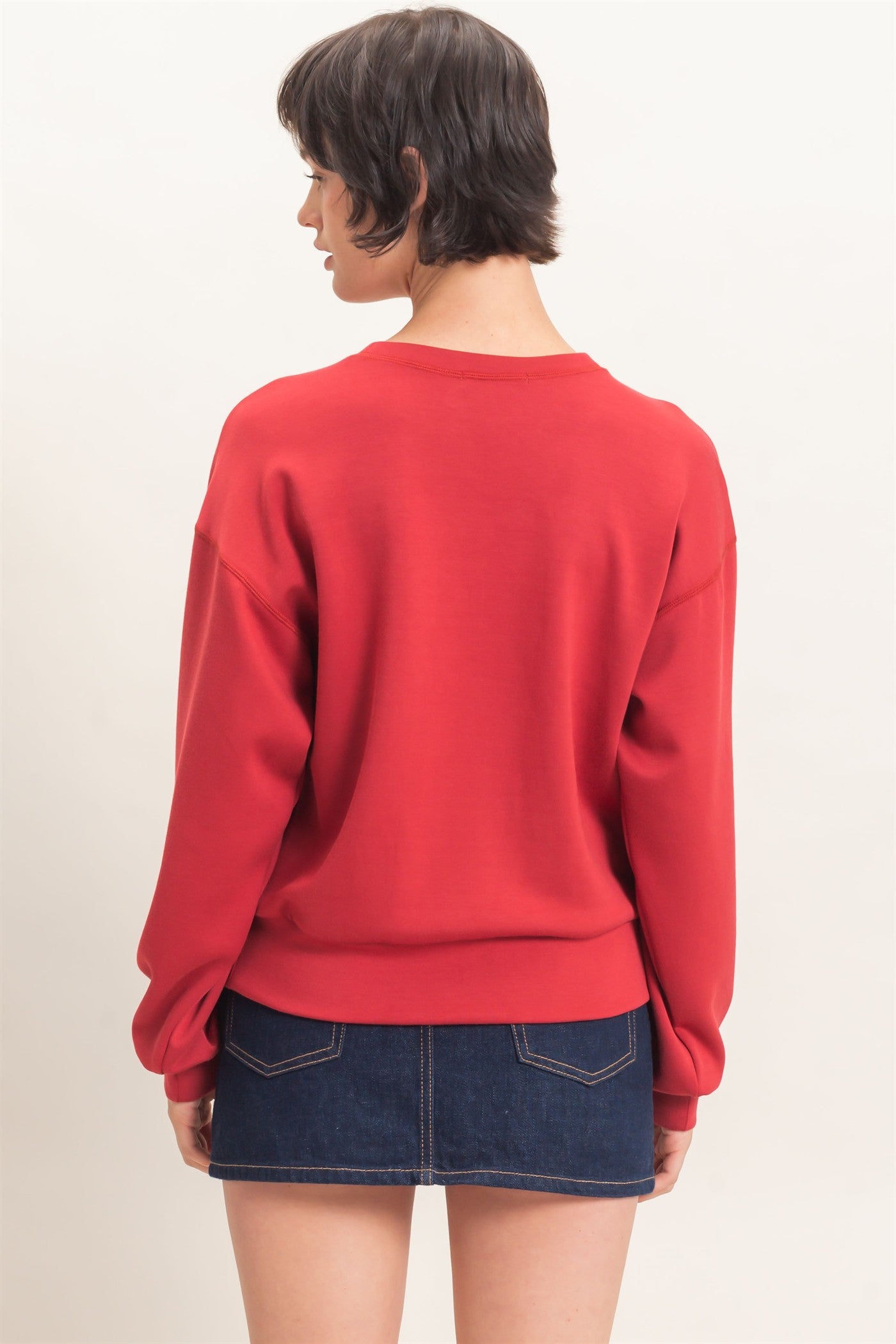 Wholesale Crew Neck Sweatshirt Sweatshirts DZ26C966 DARK RED DOUBLE ZERO
