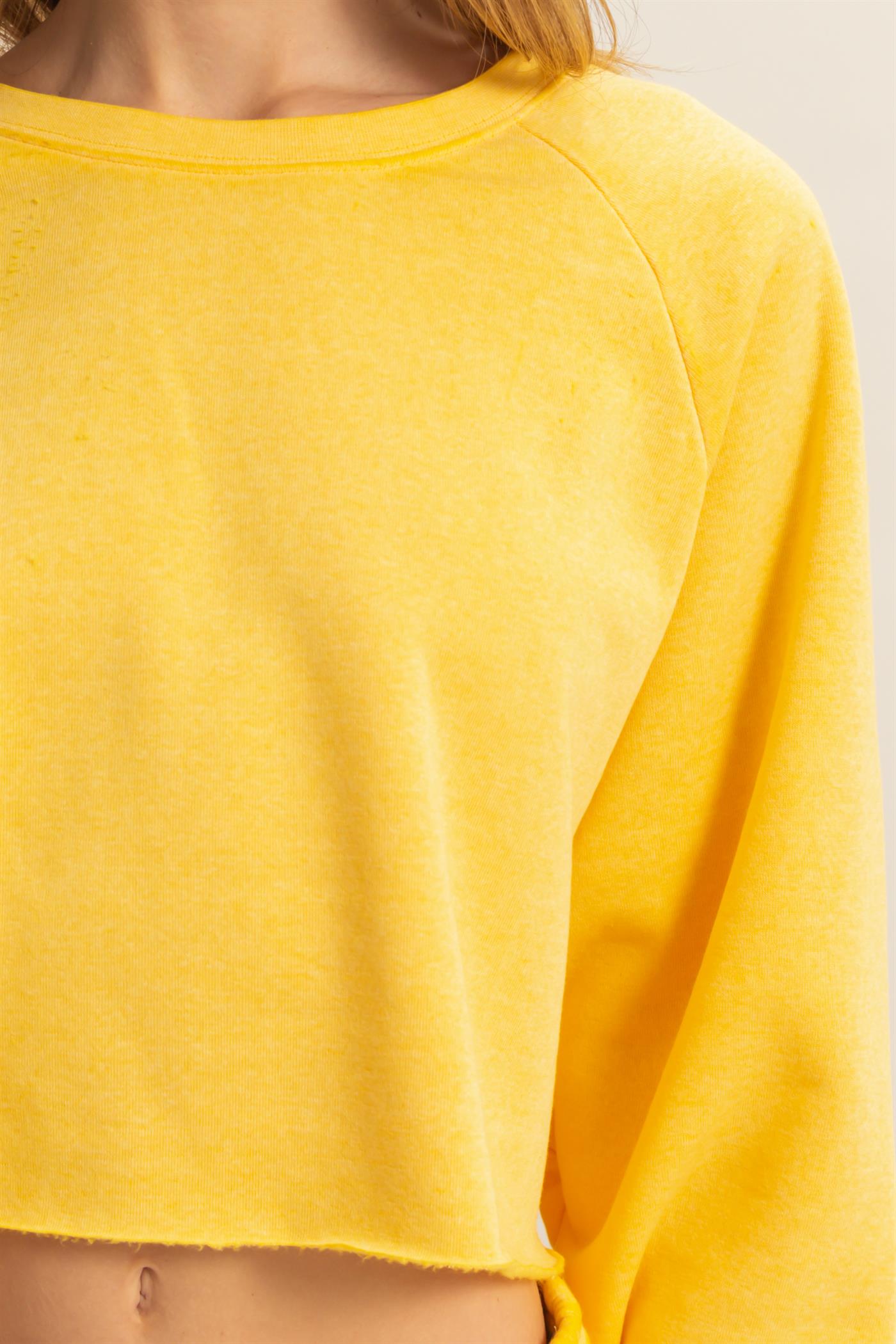 Wholesale Laid Back Crop Sweatshirt Sweatshirts DZ25C445 SUNFLOWER DOUBLE ZERO