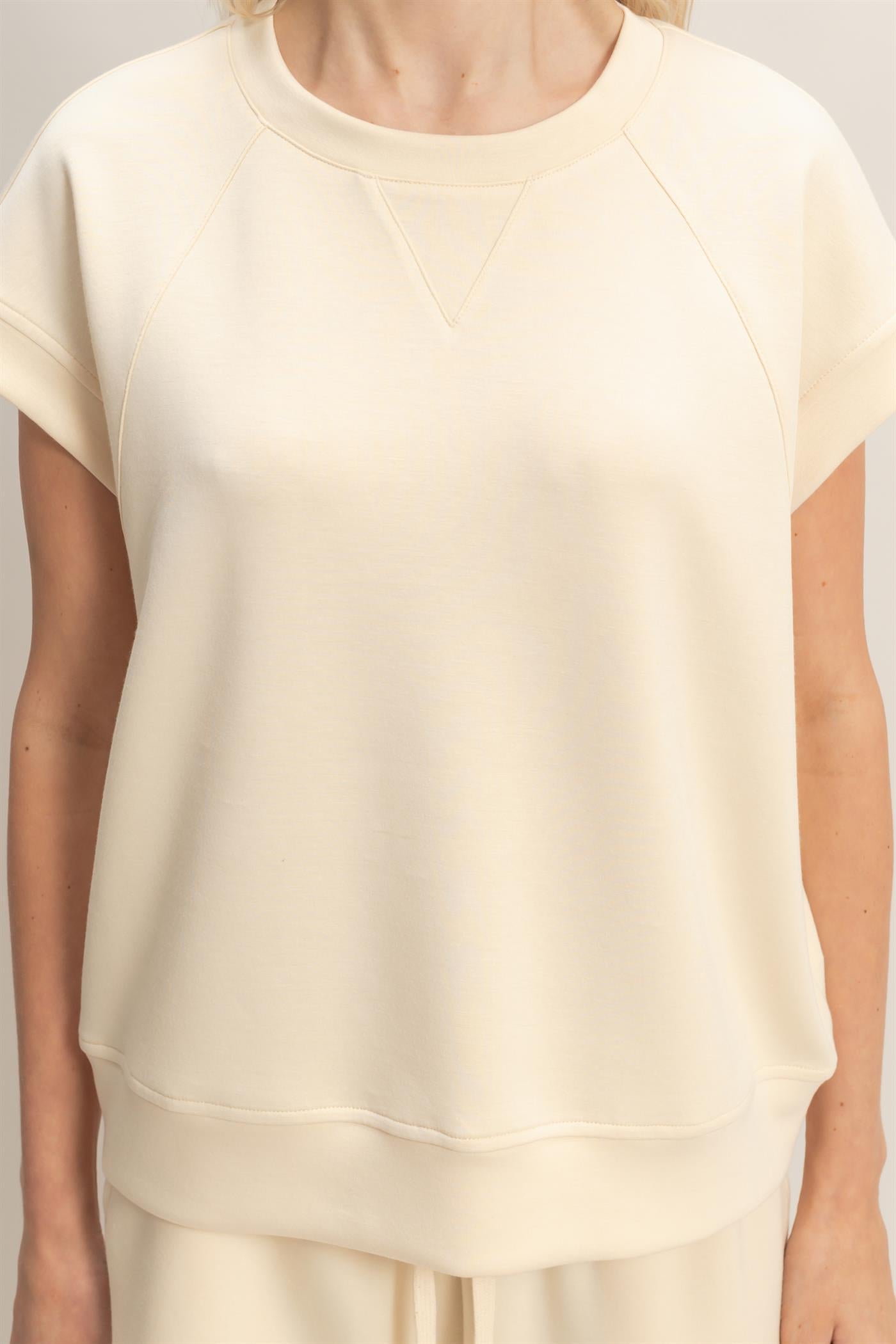 Wholesale Crew Neck Sleeveless Top And Shorts Set Clothing DZ26C575-SET ALPACA DOUBLE ZERO