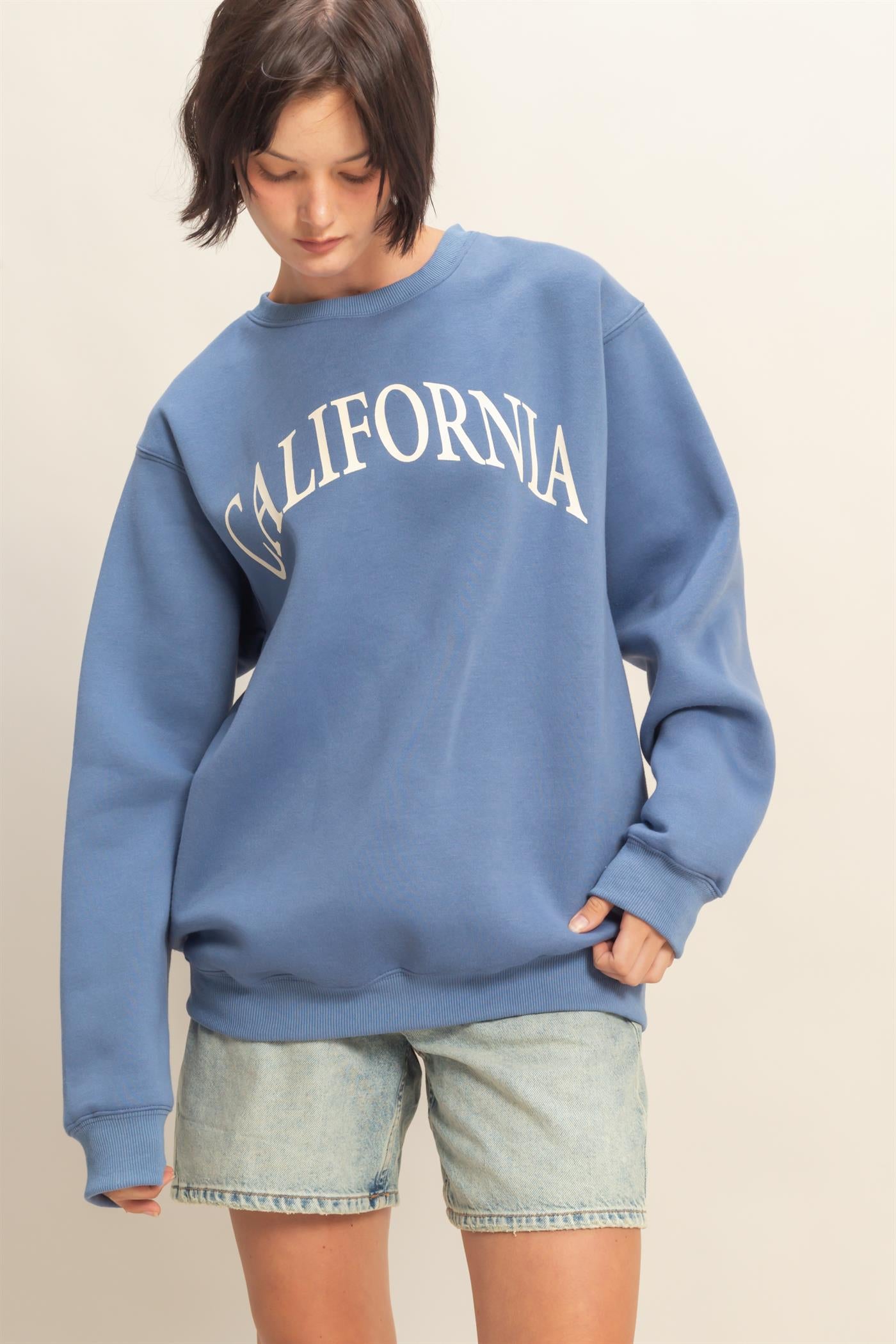 Wholesale California Graphic Sweatshirt Sweatshirts HF25E222 BLUE HYFVE