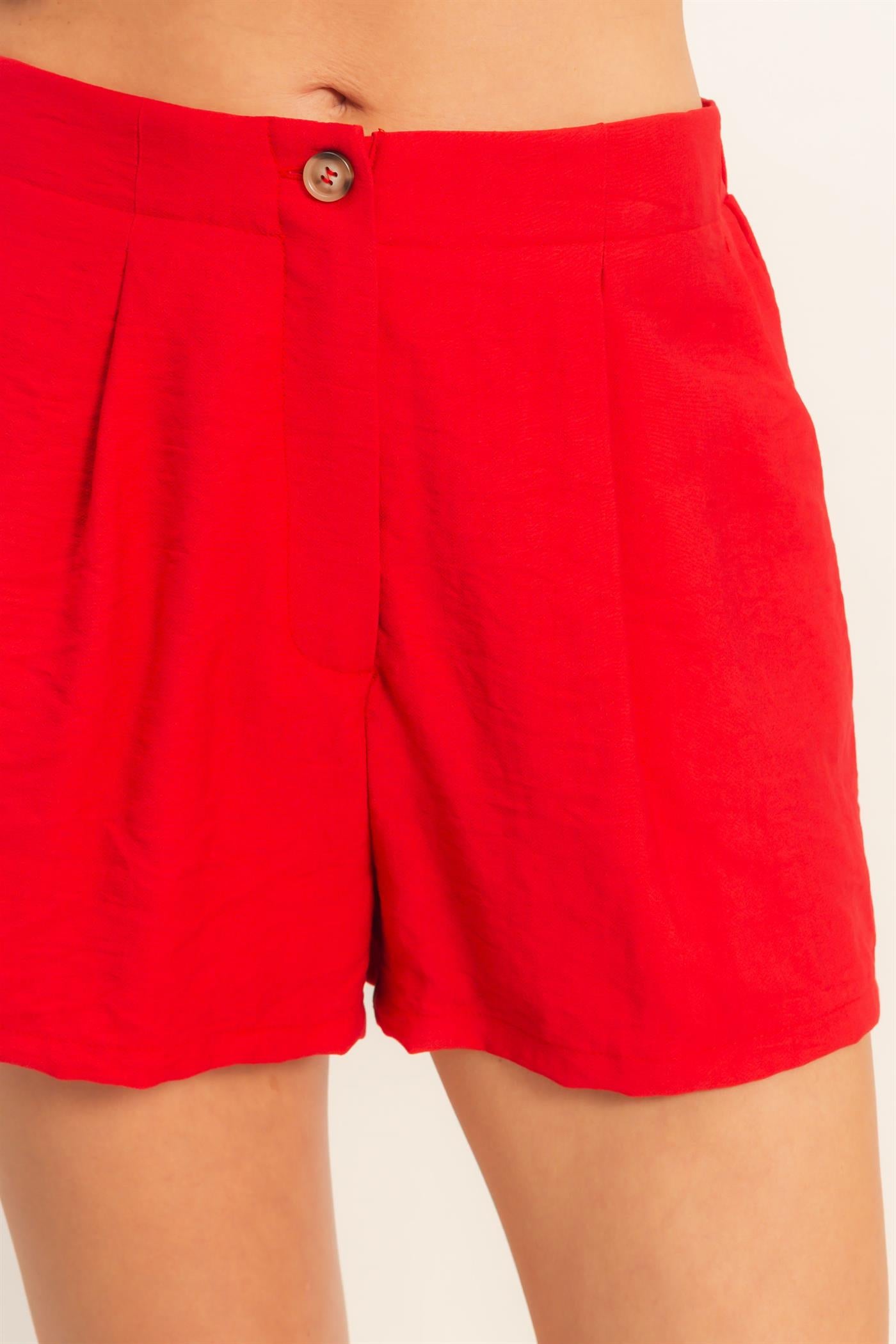 Wholesale Strap Buttoned Top And Shorts Set Clothing DZ26C115-SET RED HYFVE