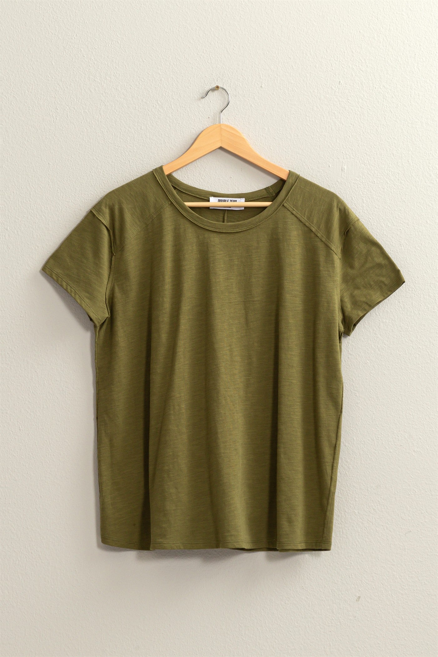 Wholesale Oversized T Shirt Clothing Tops DZ24A417 MOSS DOUBLE ZERO