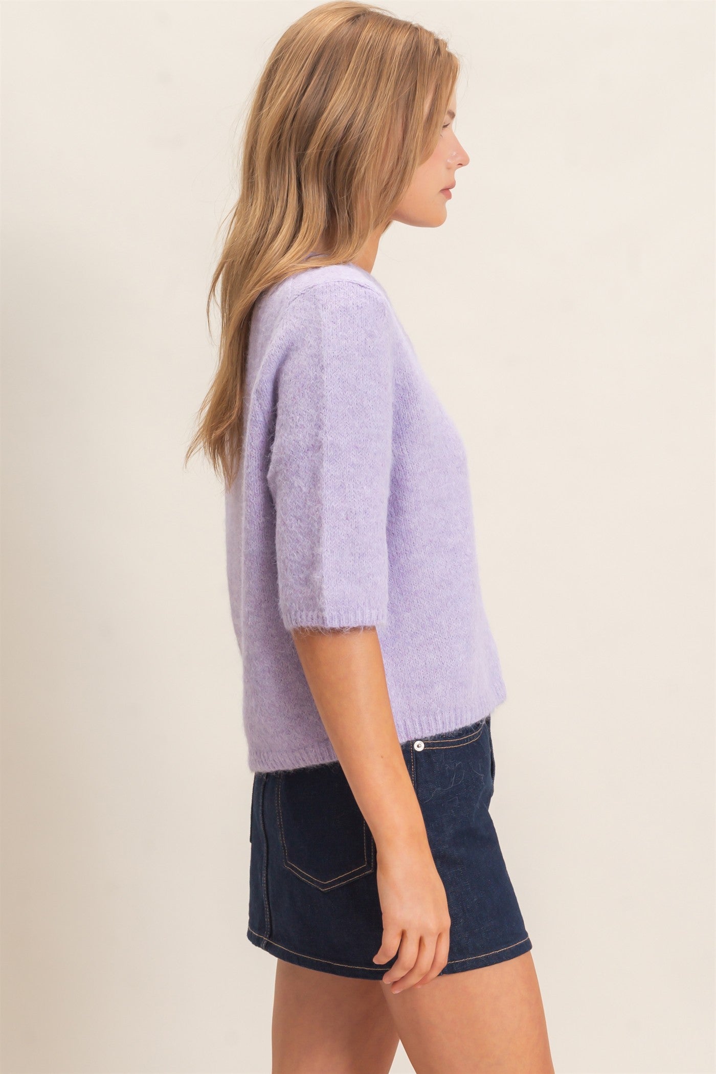 Wholesale Button-Up Cardigan Cardigans HF26E228 LIGHT LILAC HYFVE