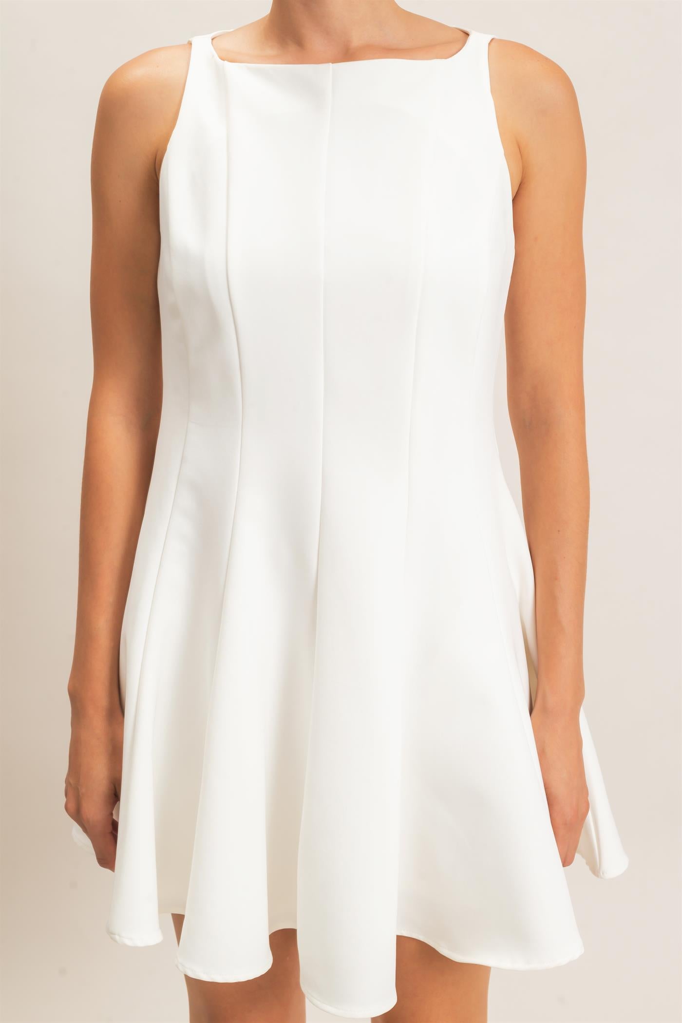 Wholesale Sleeveless Fit And Flare Dress Dresses HF26F217 WHITE HYFVE