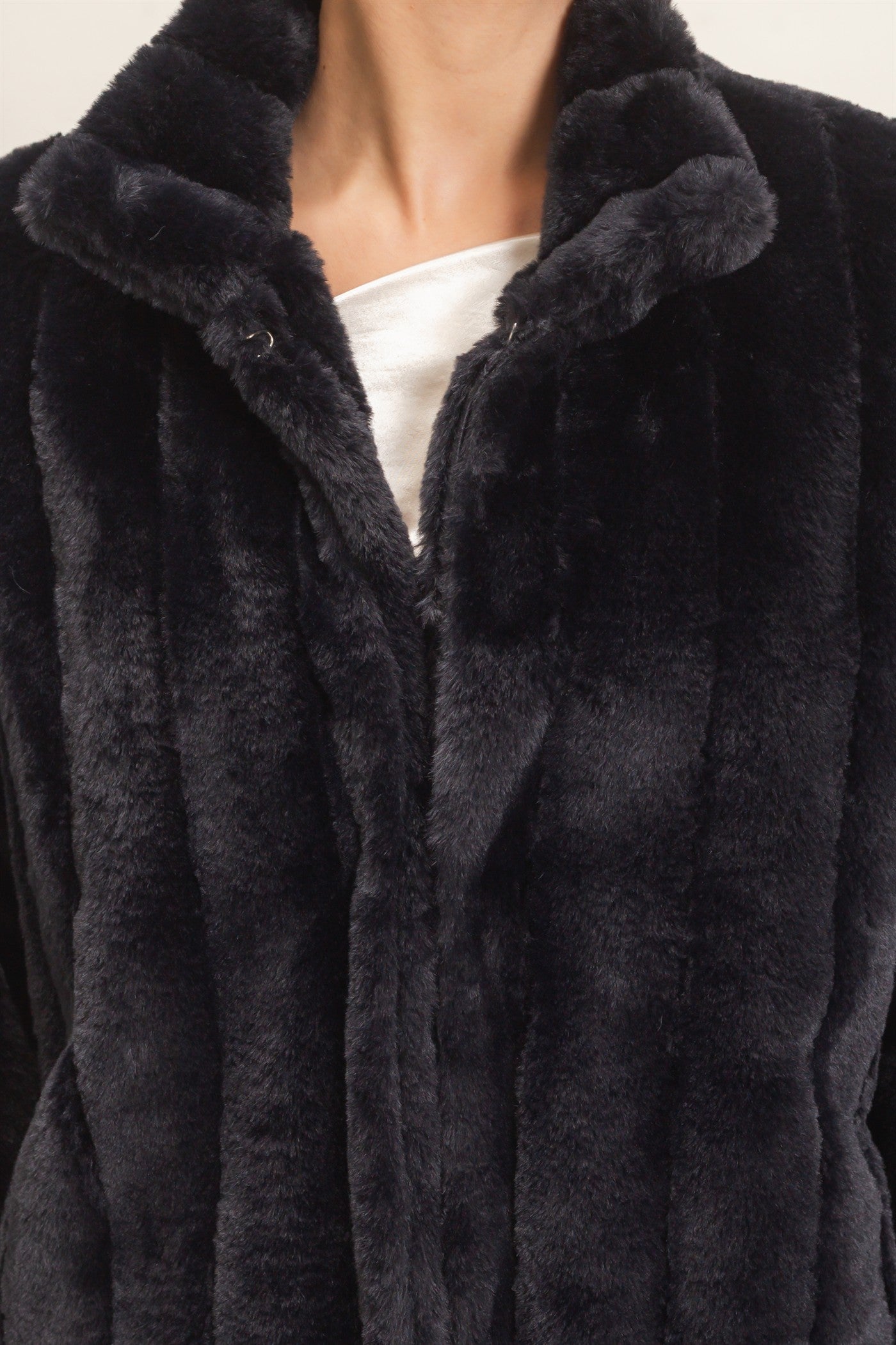Wholesale Faux Fur Jacket Coats & Jackets HF26F203 BLACK HYFVE
