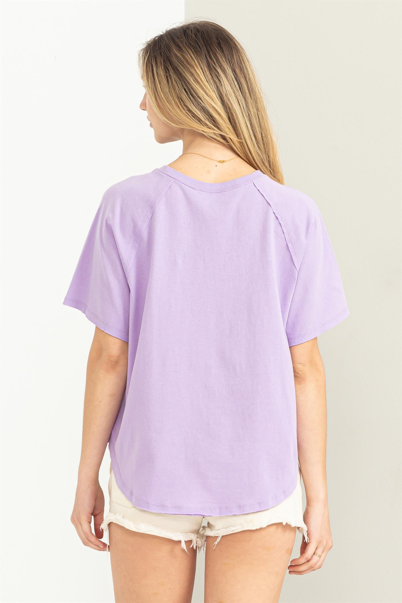 Wholesale Round Neck Curved Hem Short Sleeve T Shirt Clothing Tops DZ23C325 TARO HYFVE