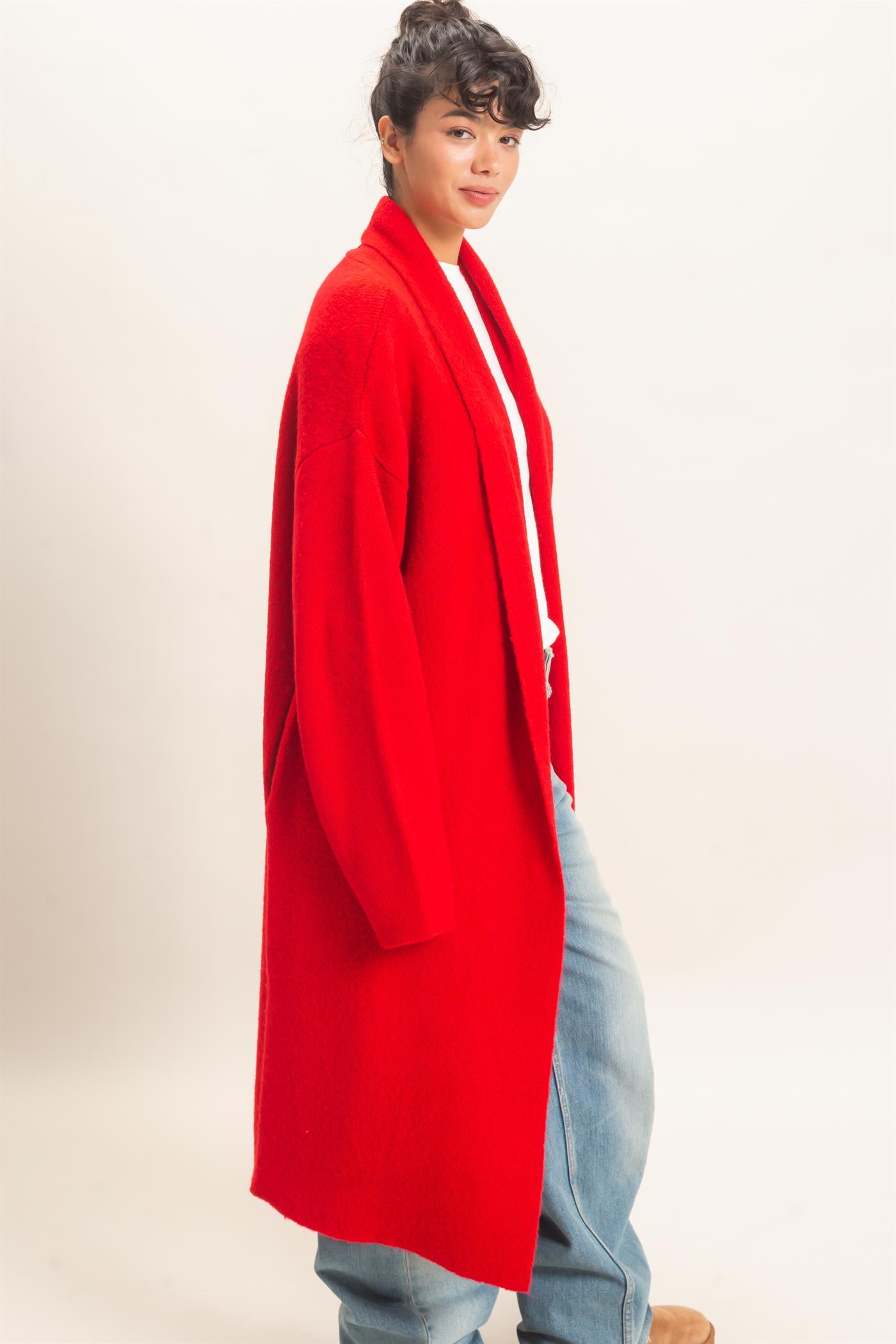 Wholesale Duster Cardigan Sweaters DZ26E267 RED DOUBLE ZERO