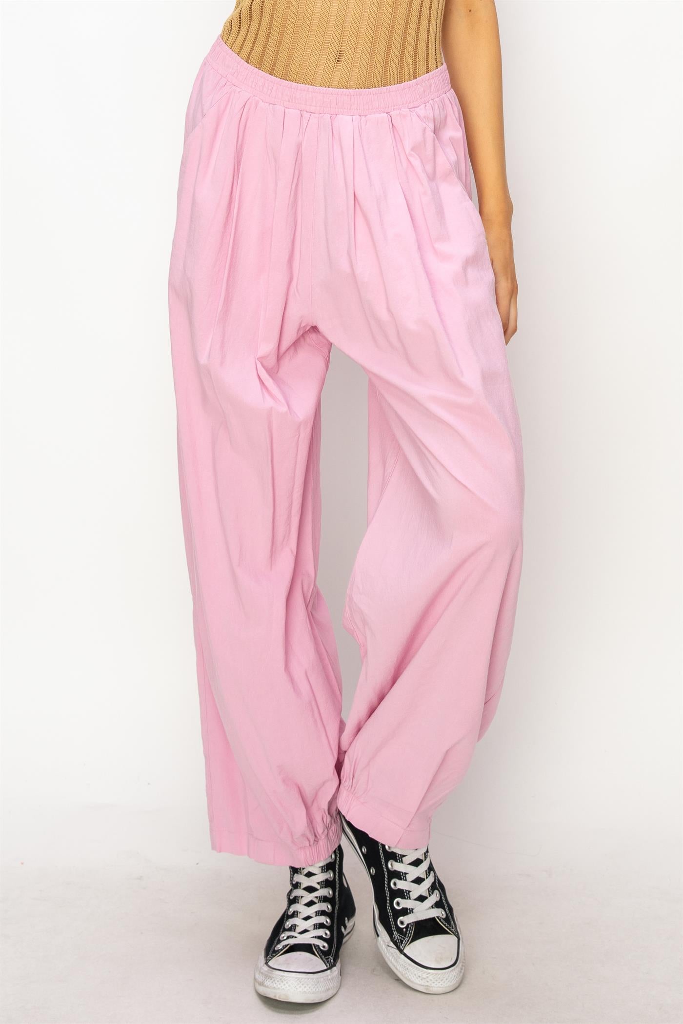 Wholesale Mid Rise Wide Leg Pants Pants DZ24A651 PINK DOUBLE ZERO
