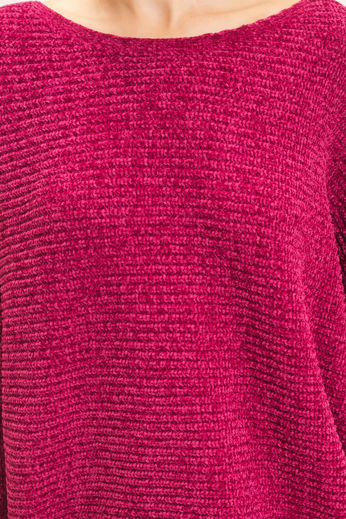Wholesale Chenille Boat Neck Dolman Sleeve Sweater Sweaters HF26F185 BURGUNDY HYFVE