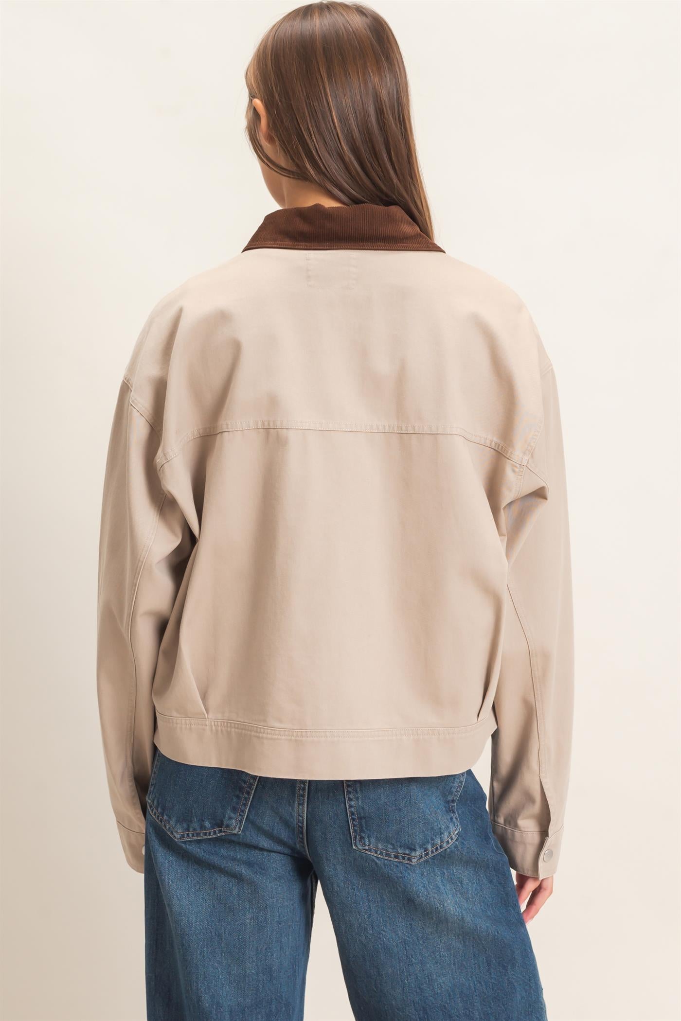 Wholesale Twill Barn Jacket Coats & Jackets DZ26E394 BEIGE DOUBLE ZERO