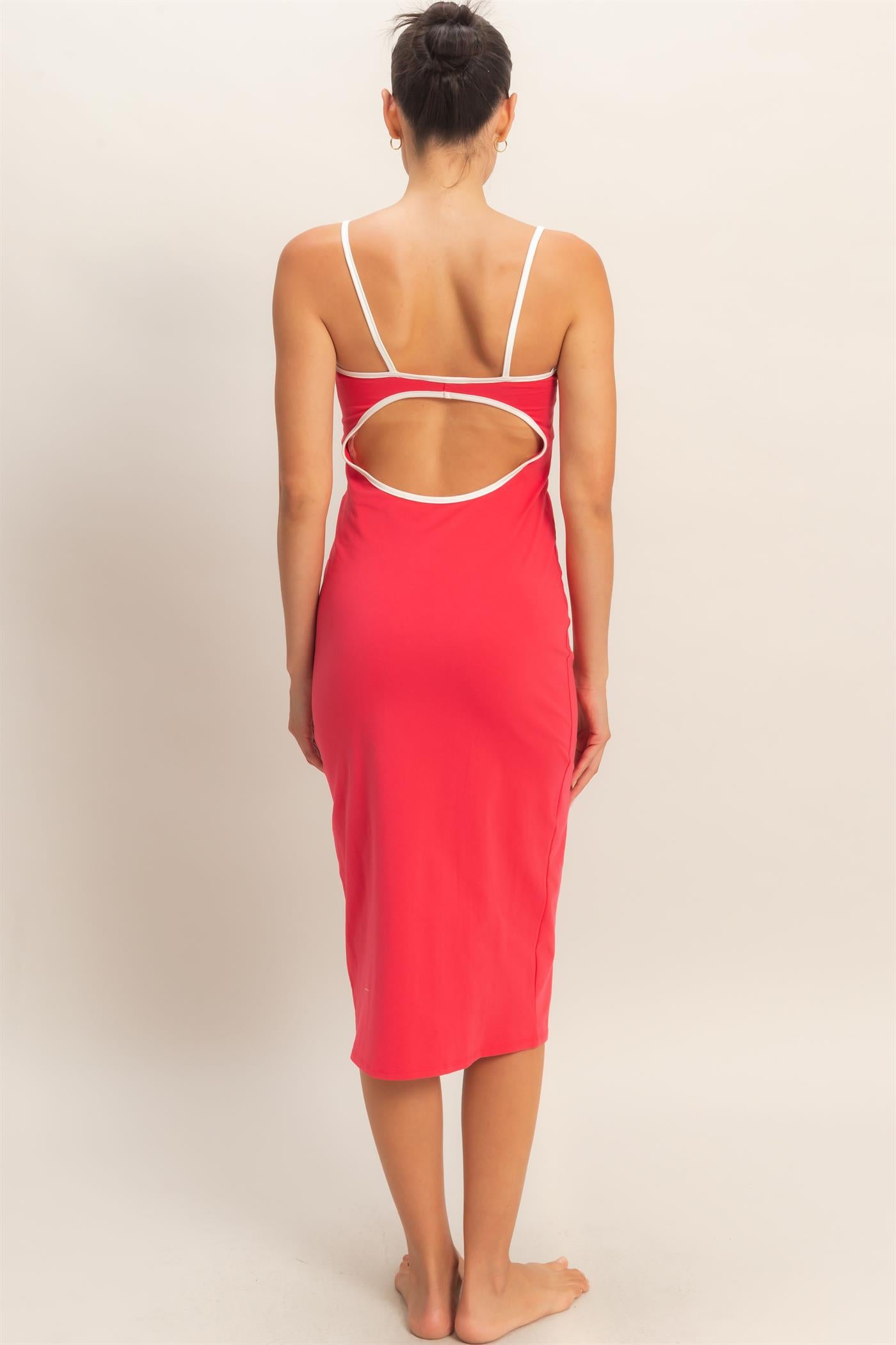 Wholesale Spaghetti Strap Bodycon Dress Dresses HF26A637 TOMATO HYFVE