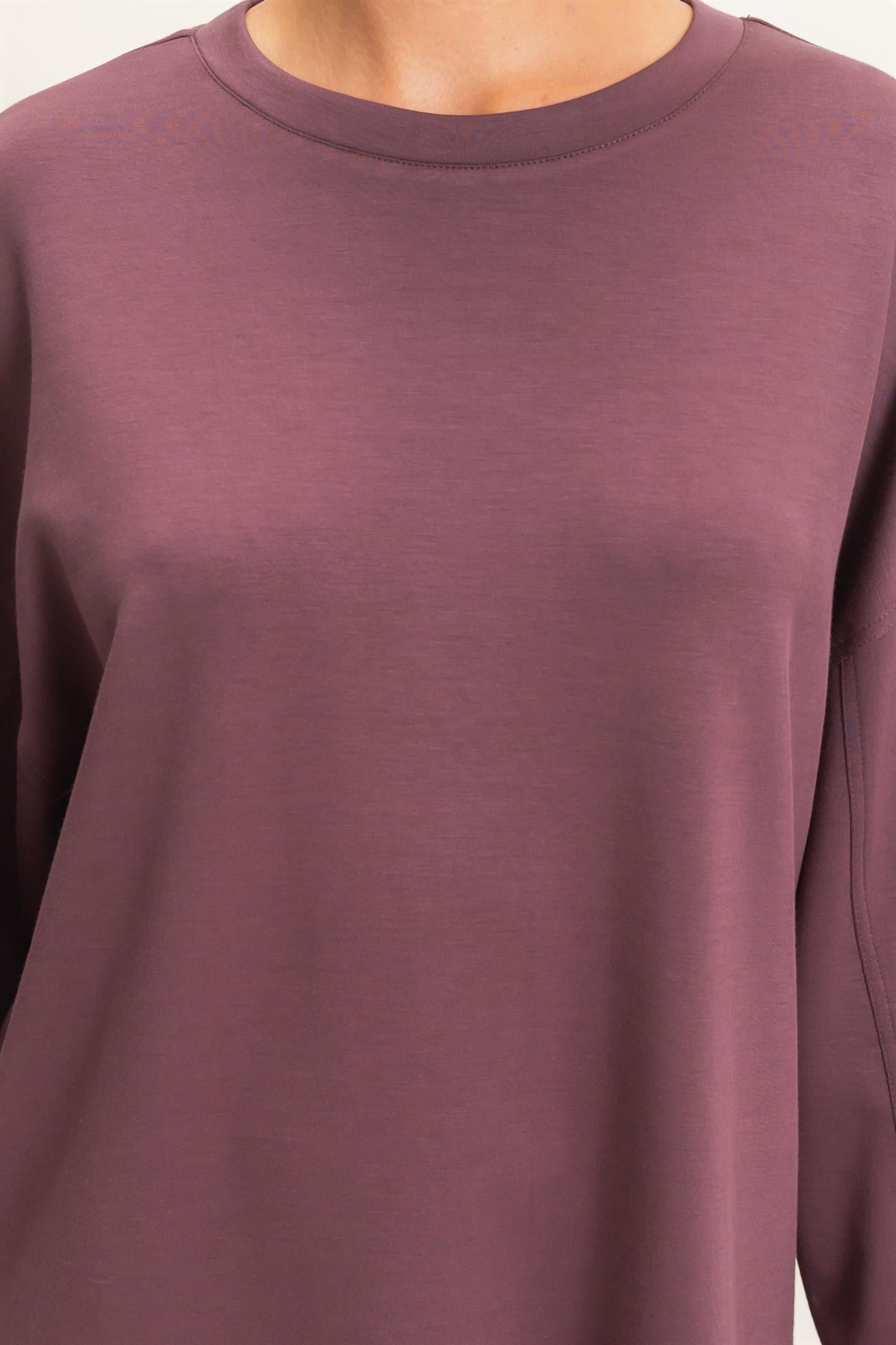 Wholesale Oversized Crew Neck Top Sweatshirts DZ26E388 COCOA DOUBLE ZERO
