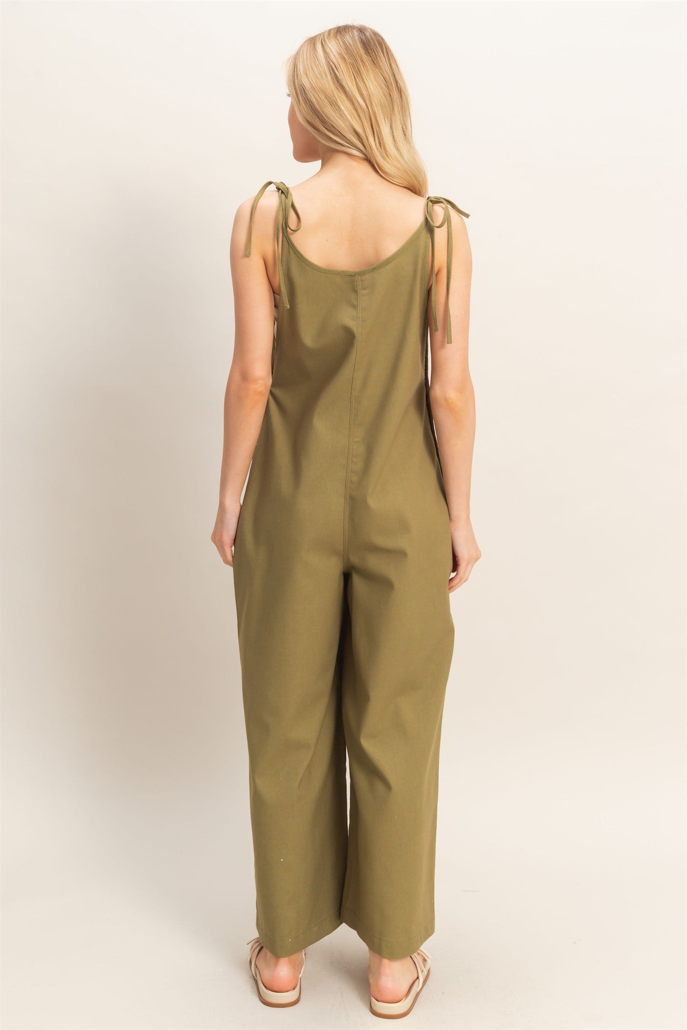 Wholesale Adjustable Strap Jumpsuit Clothing HF26A799 OLIVE HYFVE