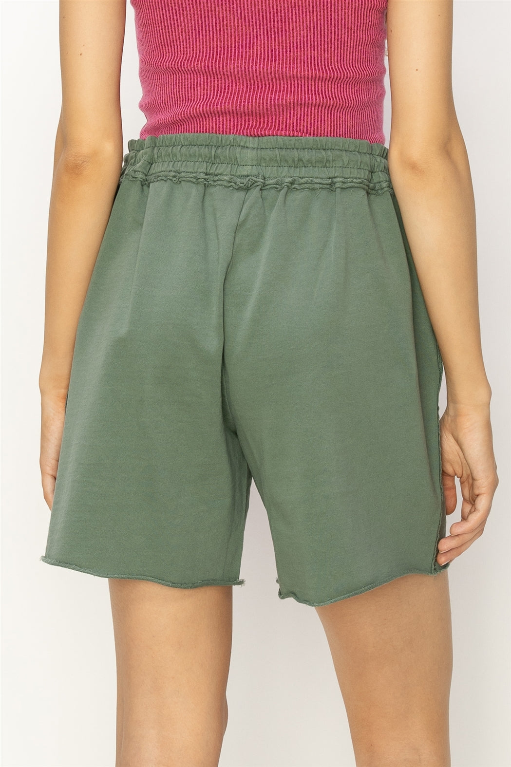 Wholesale Mid Rise Drawstring Shorts Shorts DZ24A839 GRAY GREEN DOUBLE ZERO