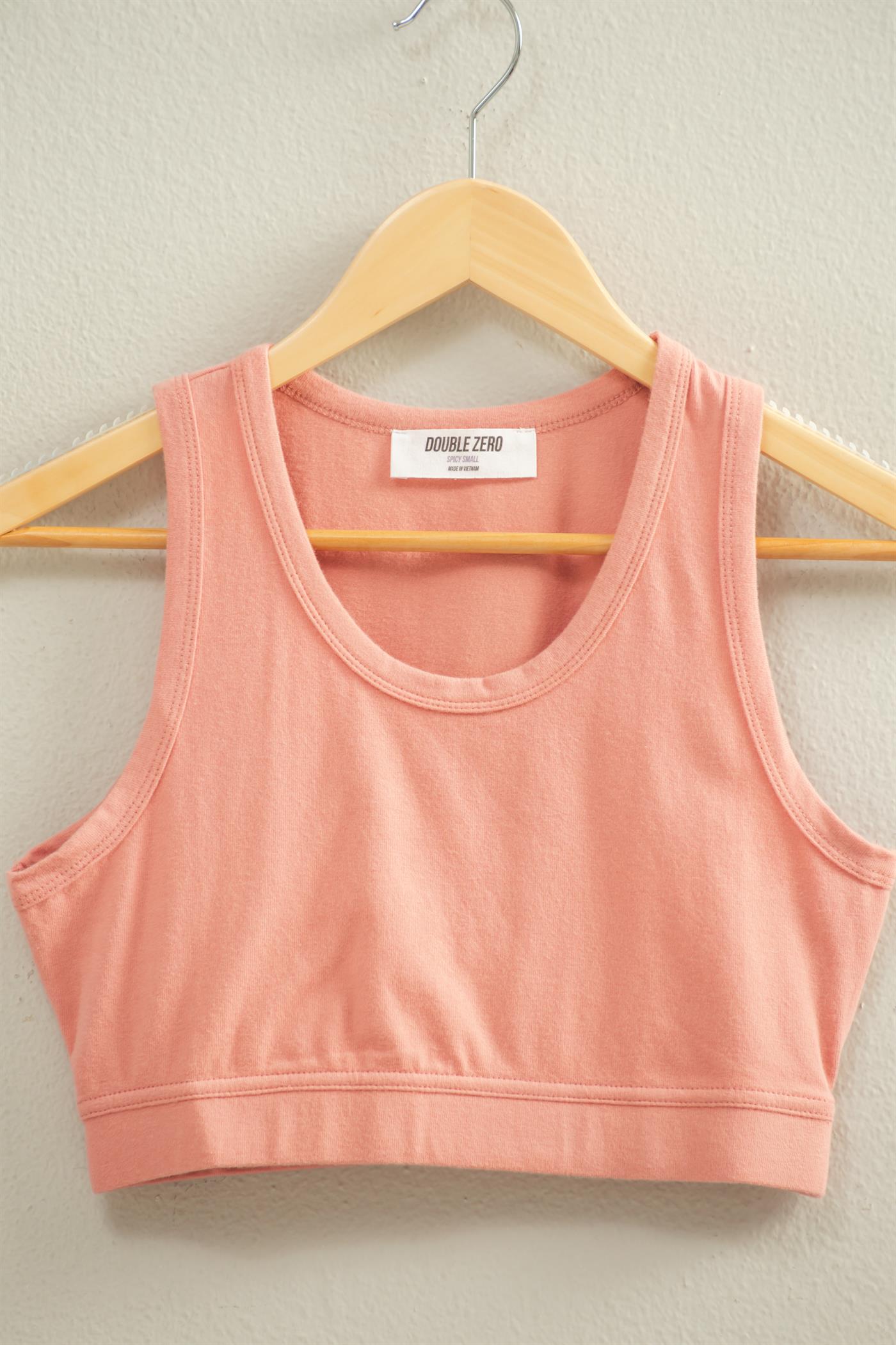 Wholesale Cropped Tank Top Clothing Tops DZ22E360 TEAK ROSE DOUBLE ZERO