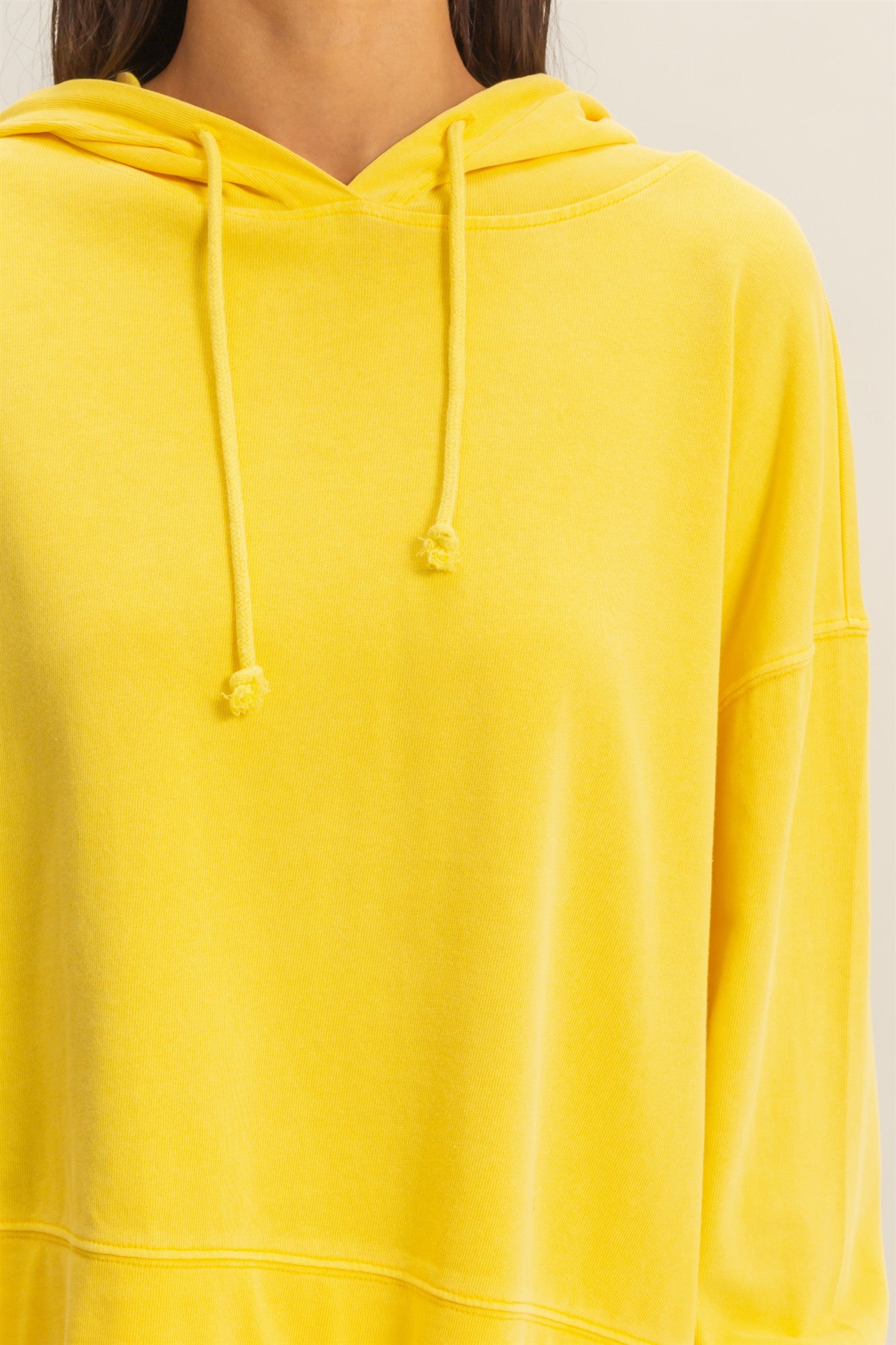 Wholesale Long Sleeve Drawstring Hoodie Clothing Tops DZ23E999 BANANA CREAM DOUBLE ZERO