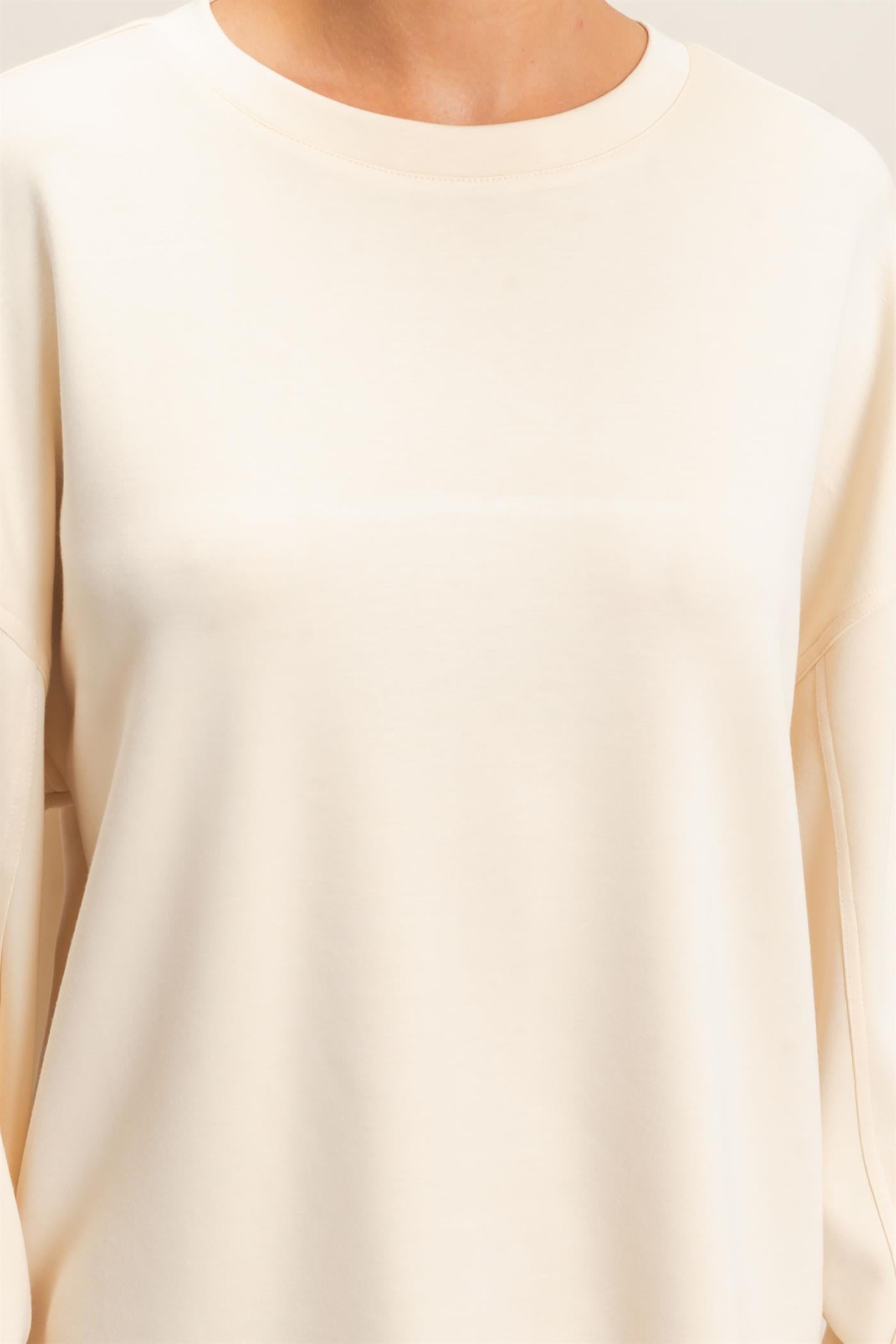 Wholesale Oversized Crew Neck Top Sweatshirts DZ26E388 ALPACA DOUBLE ZERO